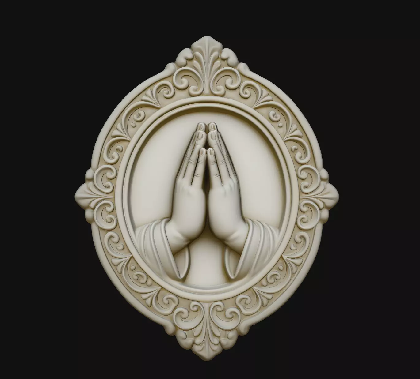 Classic Prayer Hands Pendant 3D Print Model 3D print model