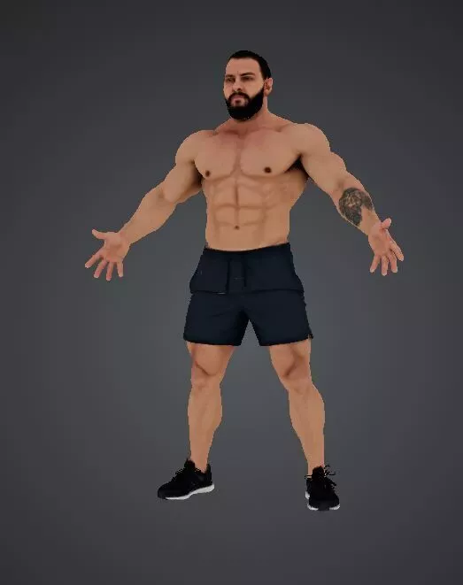 Male Muscular Man Gym Personal Model Free 3D model