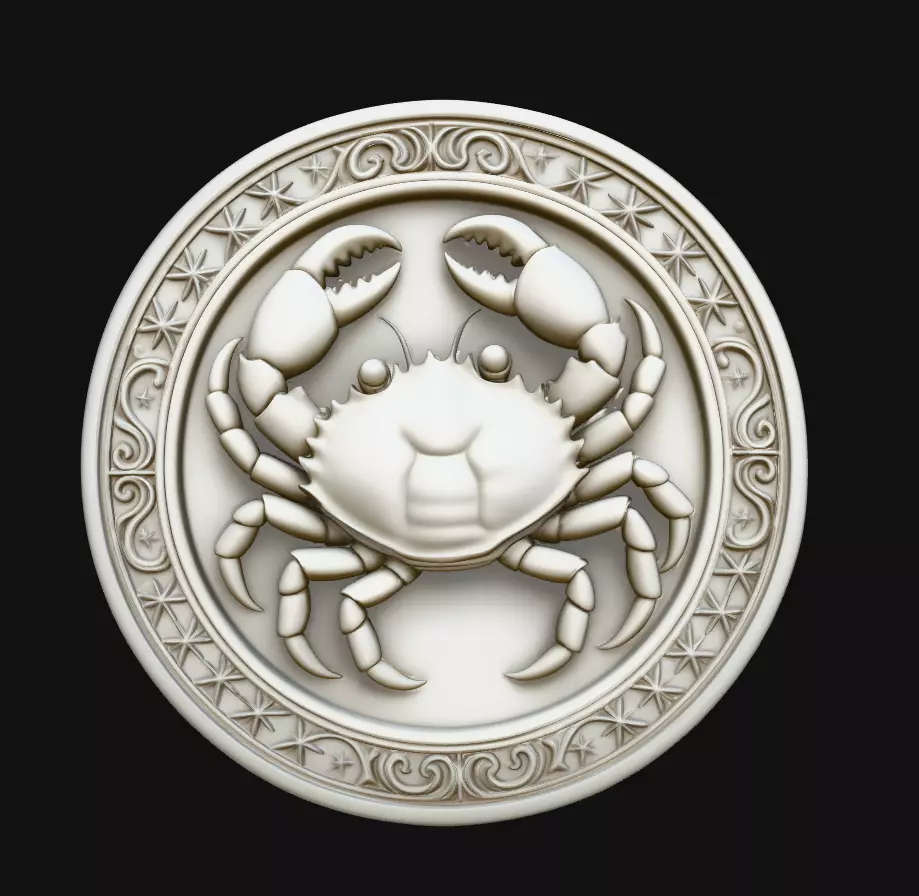 Cancer Crab Zodiac Medallion 3D Print Model 3D print model