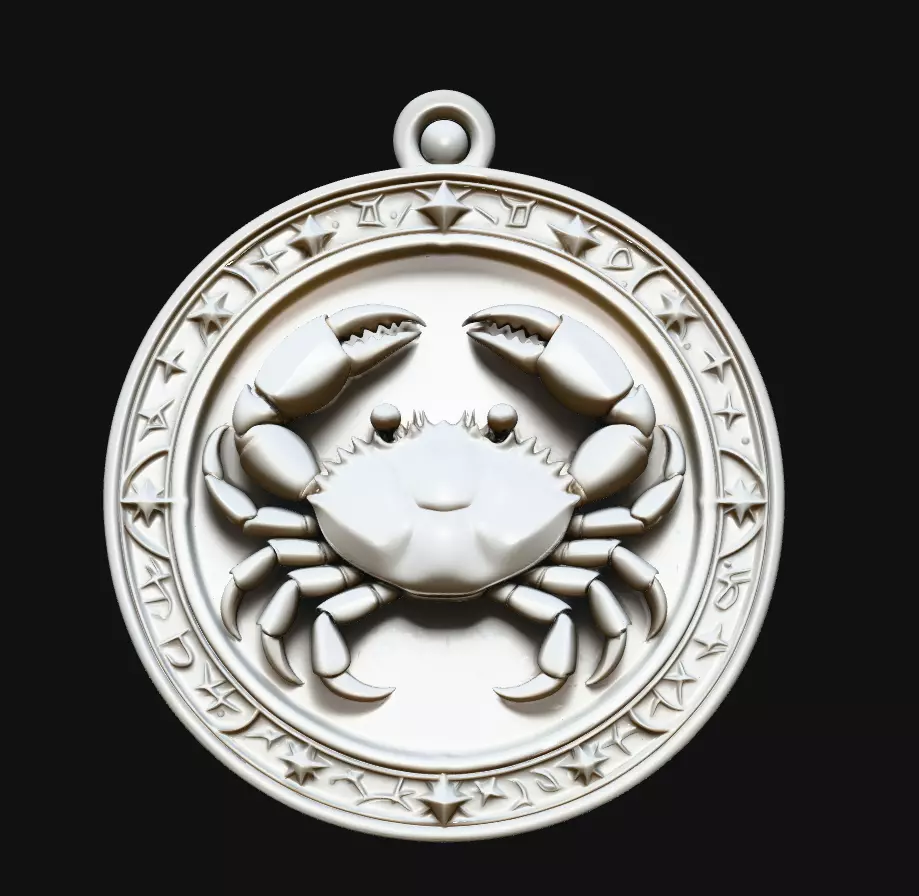Cancer Crab Zodiac Pendant 3D Print Model 3D print model