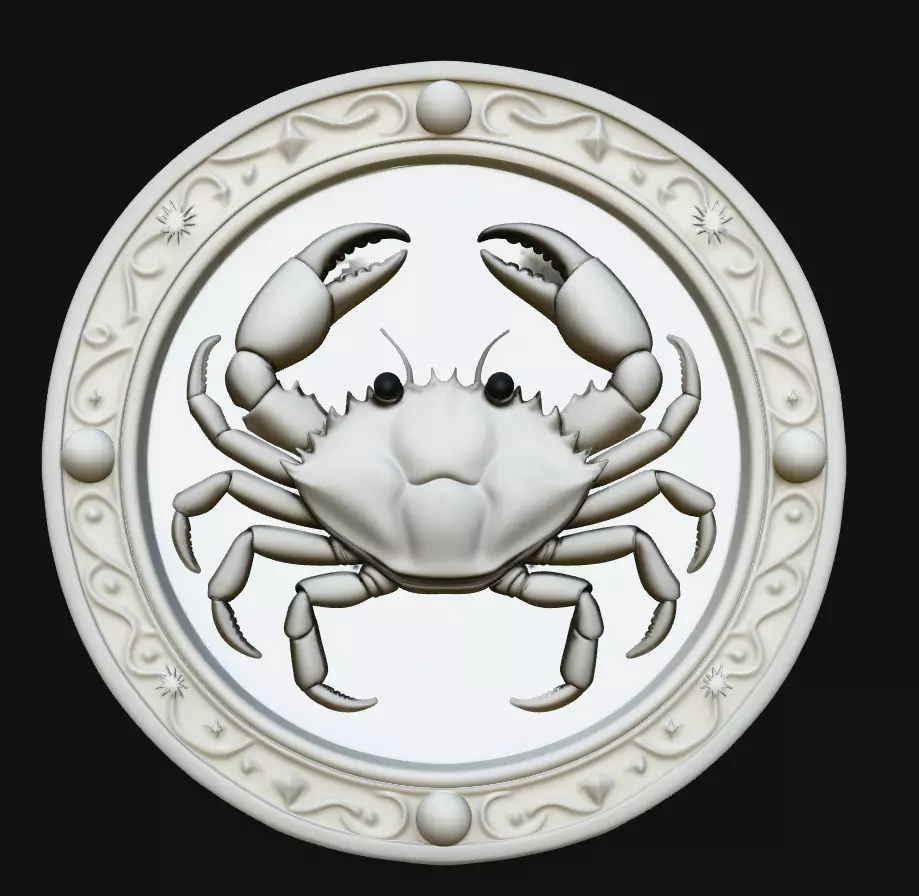 Cancer Crab Zodiac Plaque 3D Print Model 3D print model