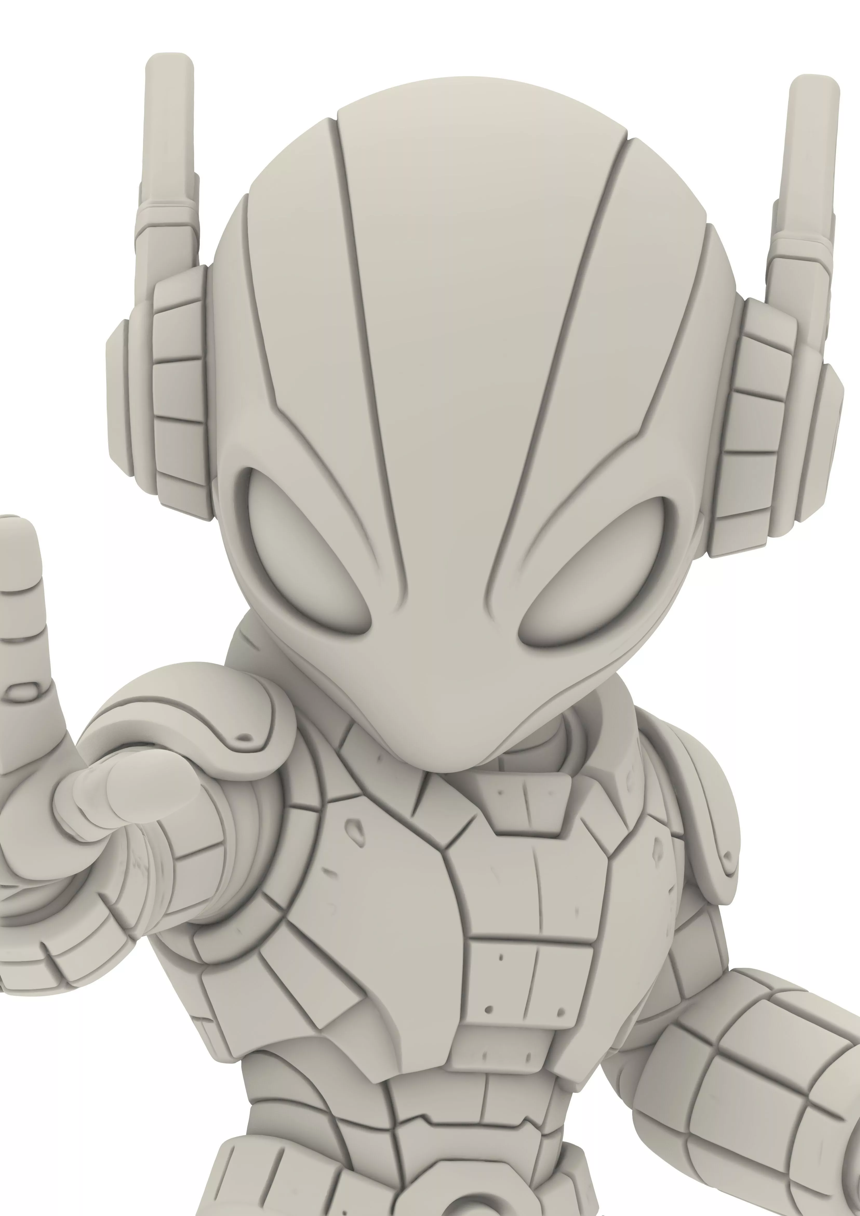 Robot Warrior Alien Android Futuristic Armor Chibi Soldiers 3D print model