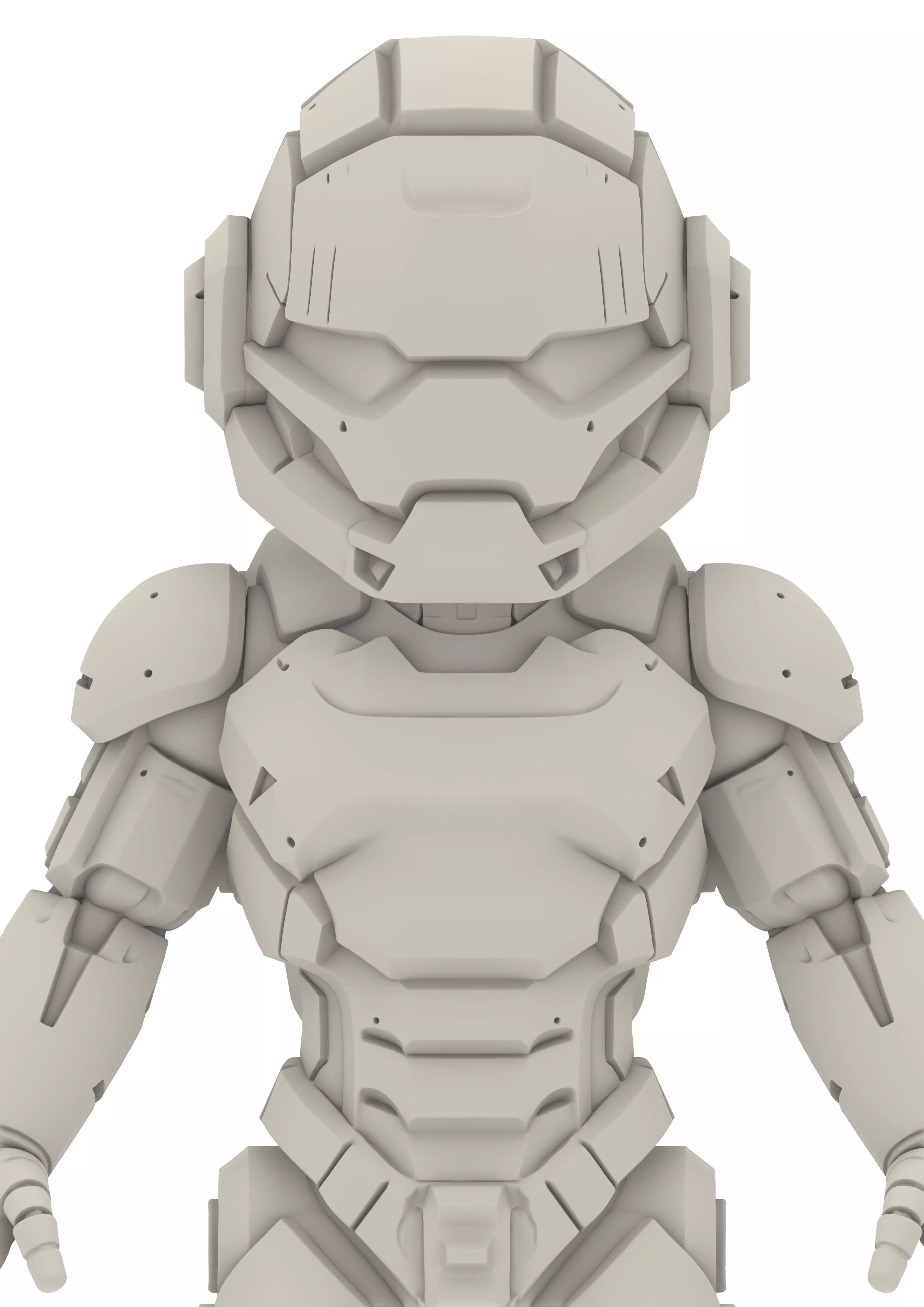 Robot Warrior Alien Android Futuristic Armor Chibi Soldiers 3D print model