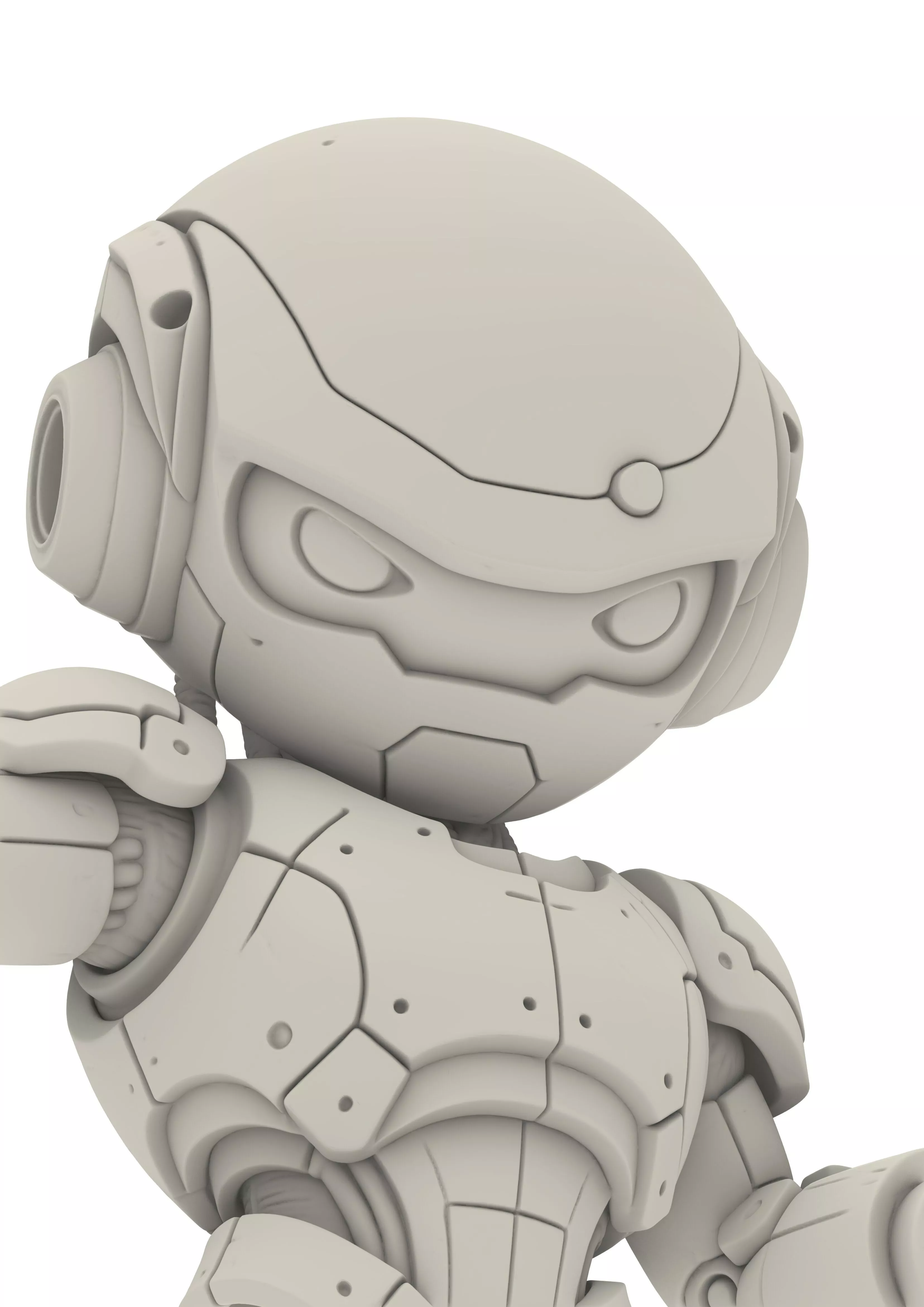 Robot Warrior Alien Android Futuristic Armor Chibi Soldiers 3D print model