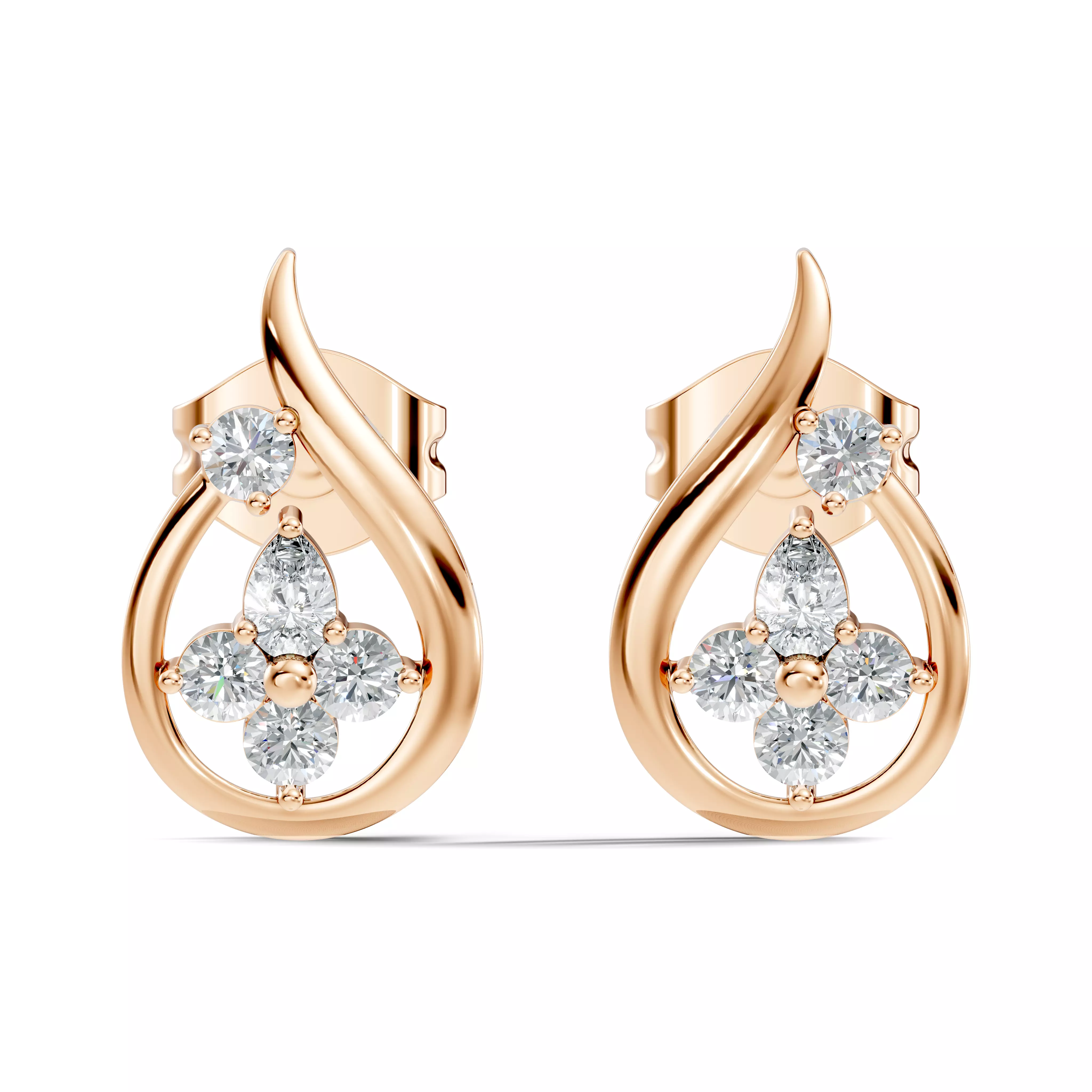 Solitaire Studs Earrings 3D print model