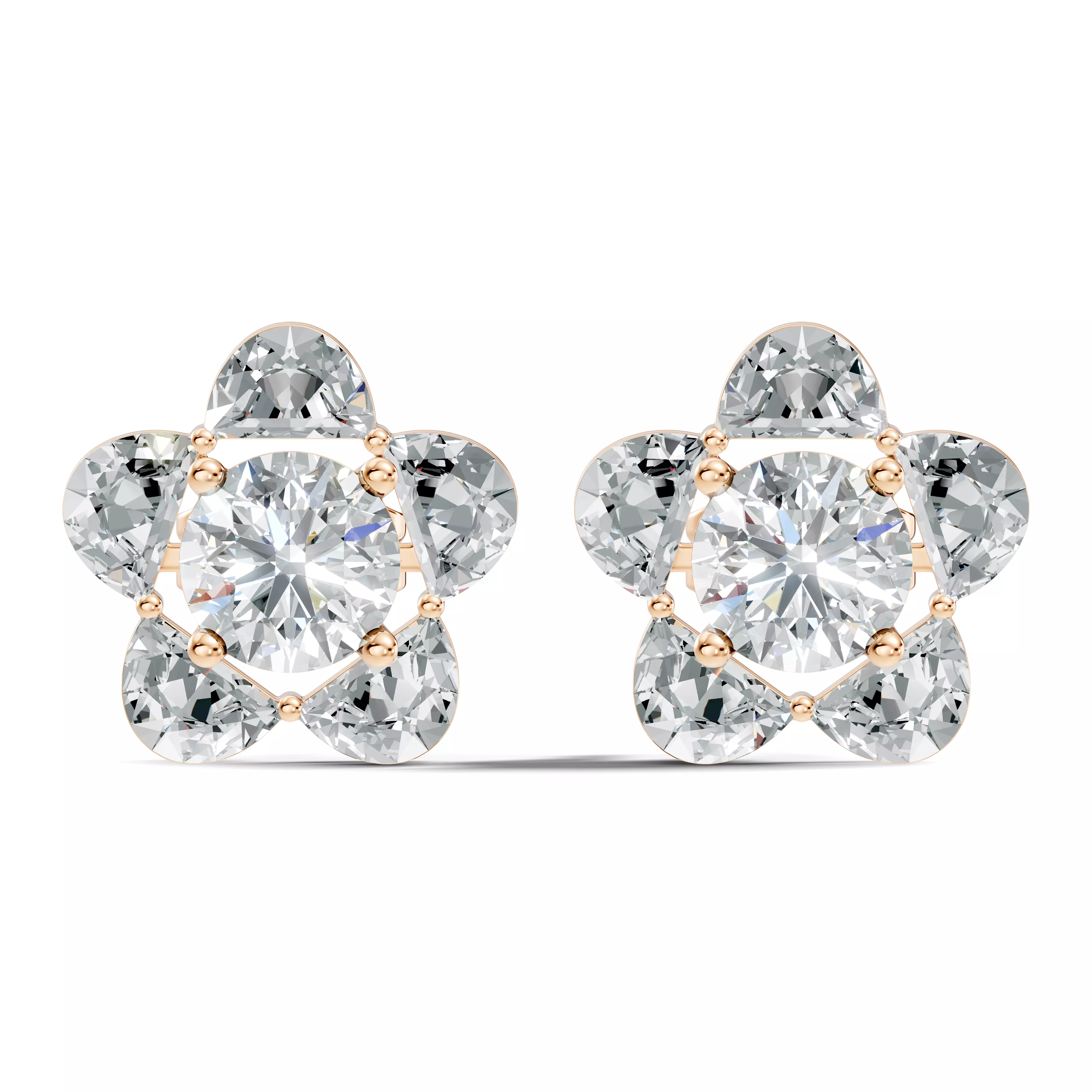 Solitaire Studs Earrings 3D print model