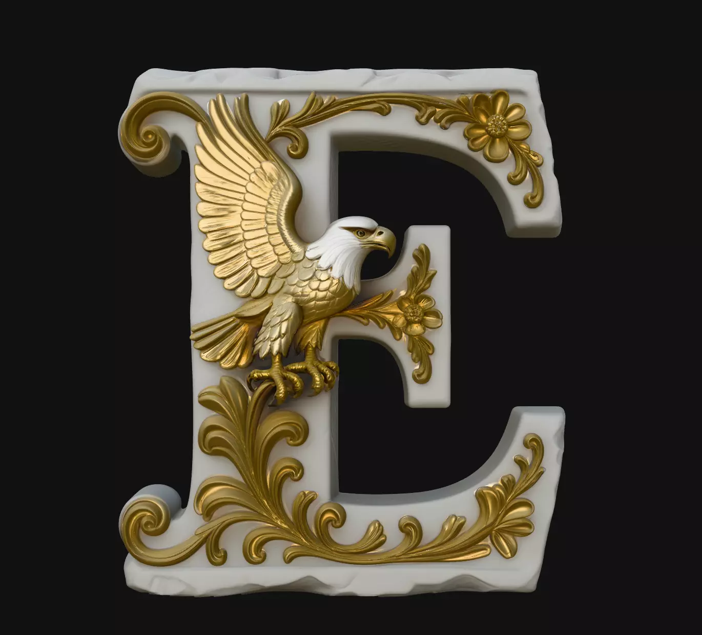 Eagle Letter E Ornament 3D Print Model 3D print model