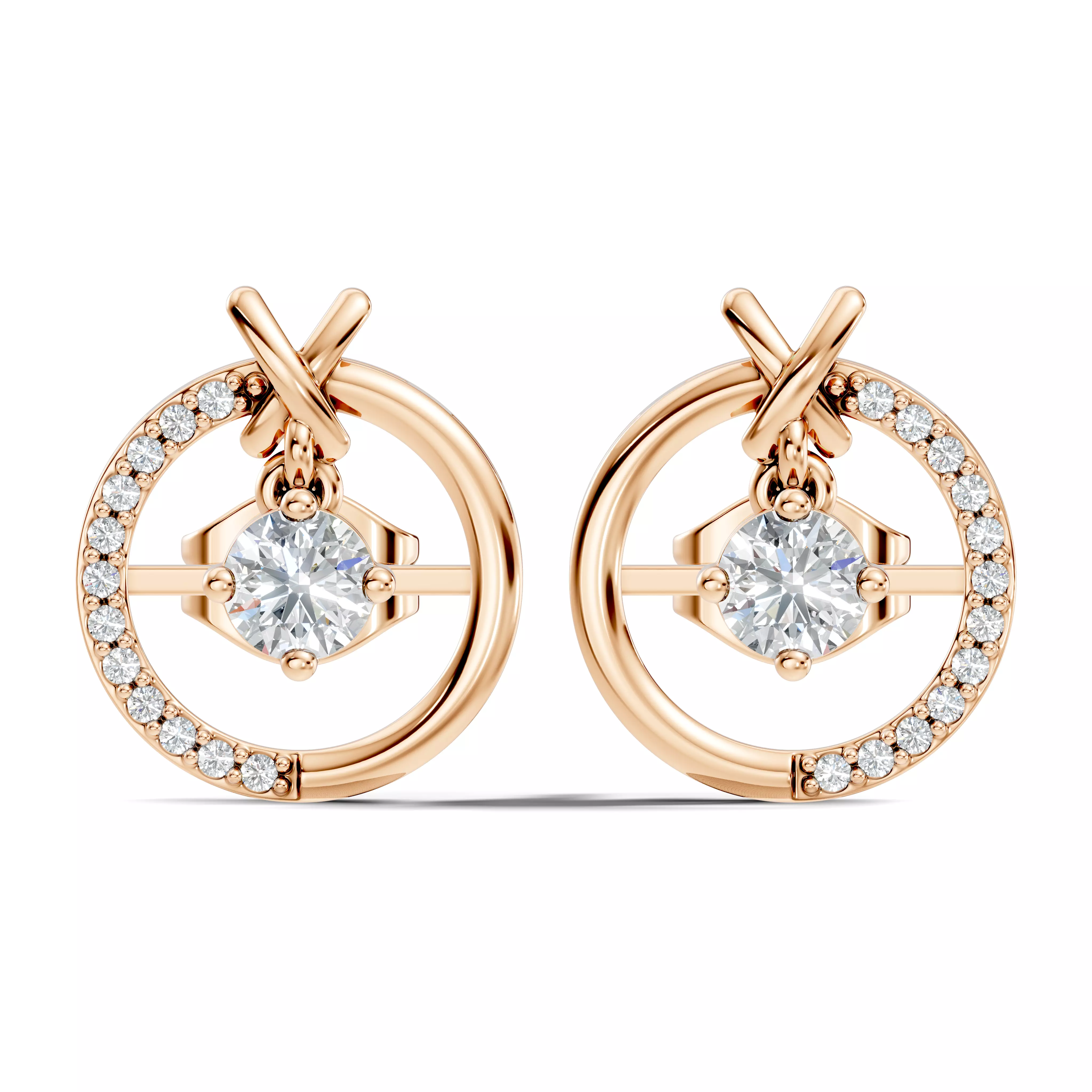 Solitaire Studs Earrings 3D print model