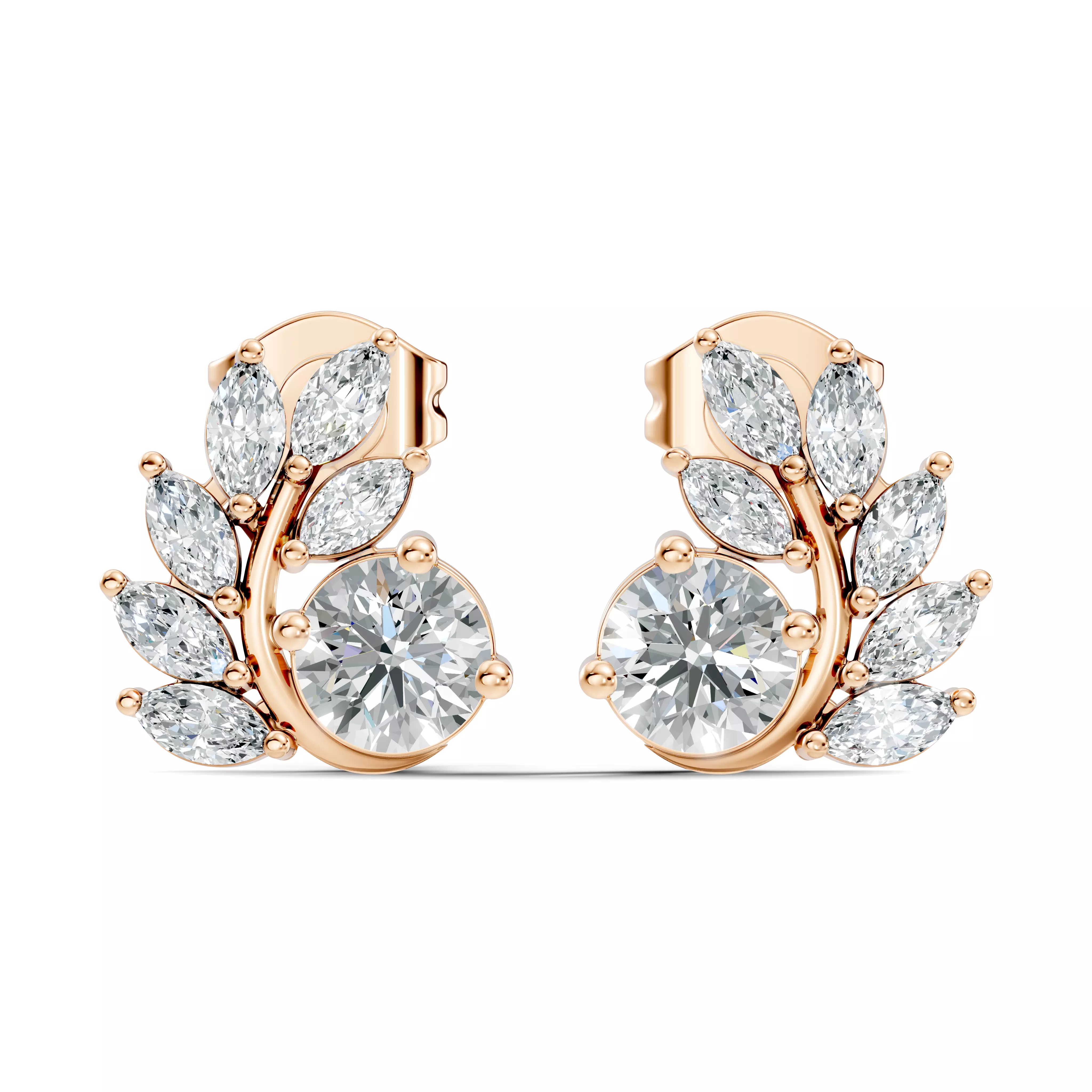 Solitaire Studs Earrings 3D print model