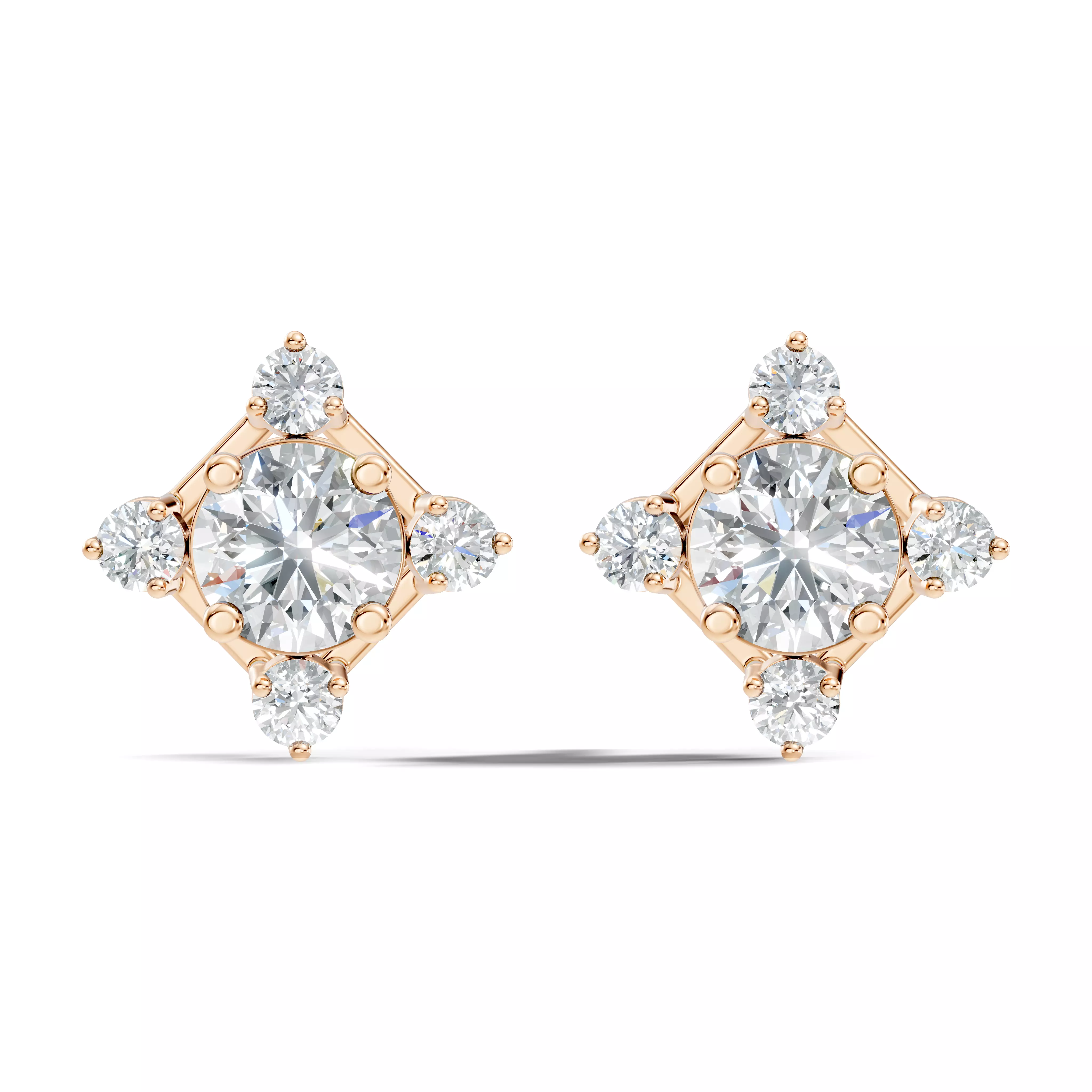 Solitaire Studs Earrings 3D print model