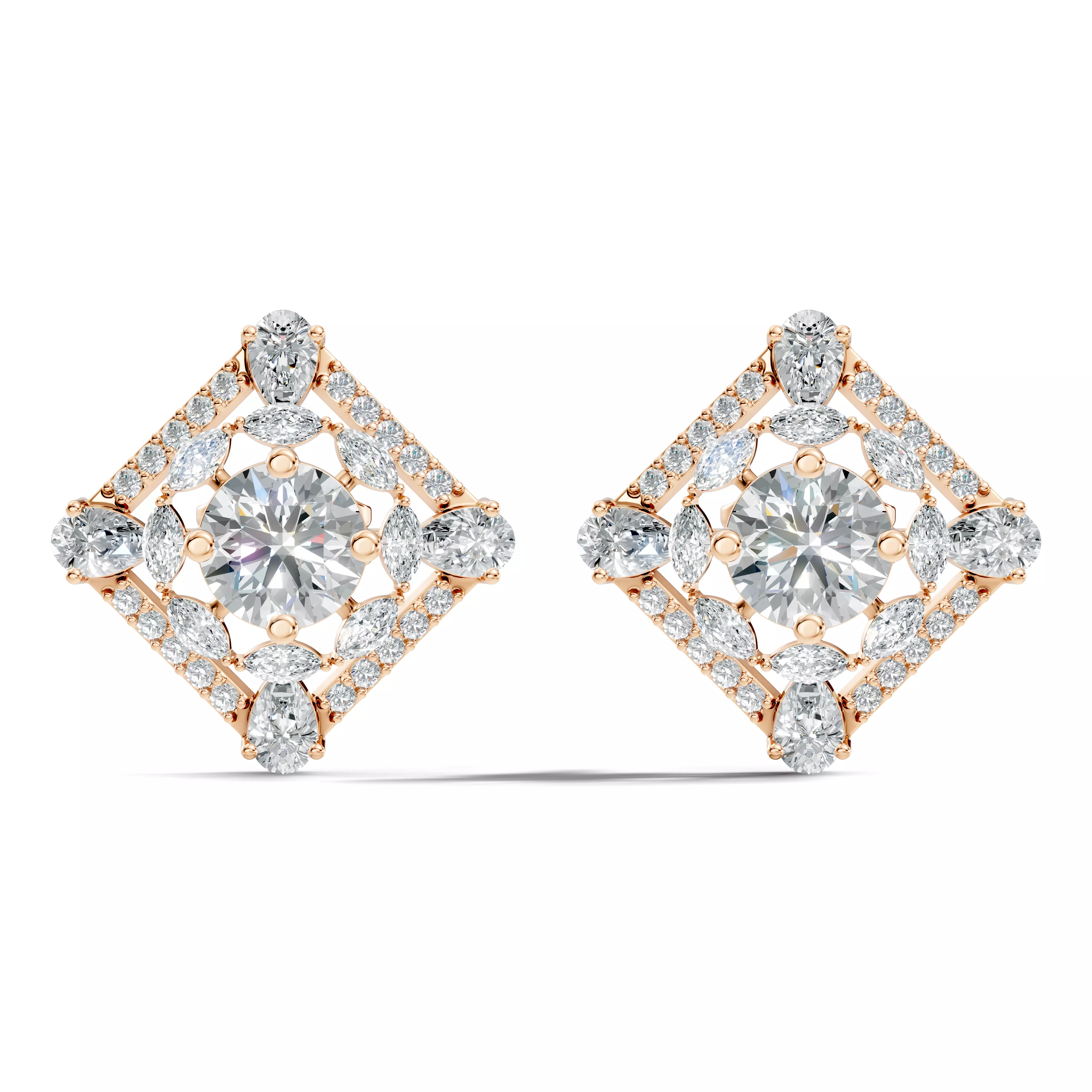 Solitaire Studs Earrings 3D print model