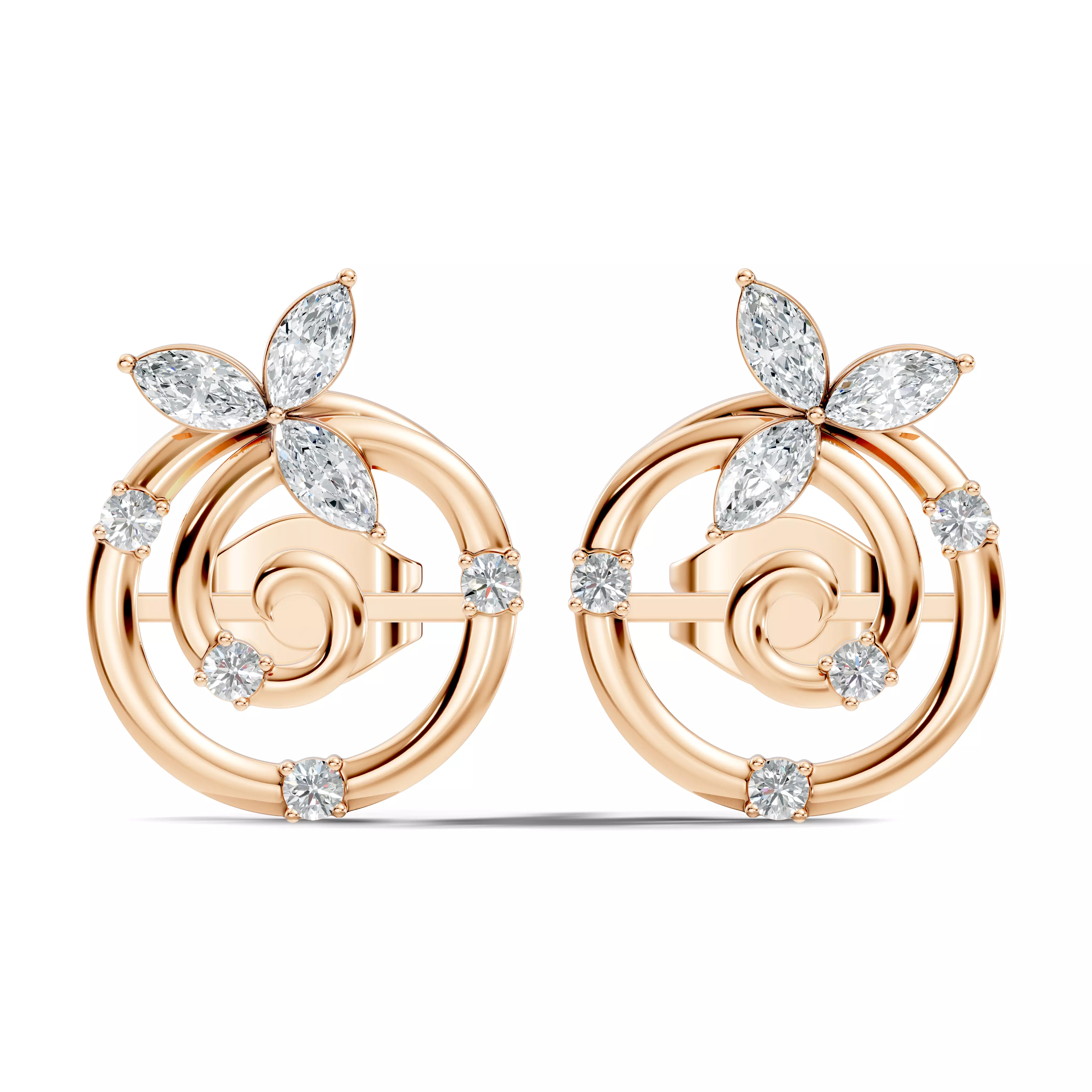 Solitaire Studs Earrings 3D print model
