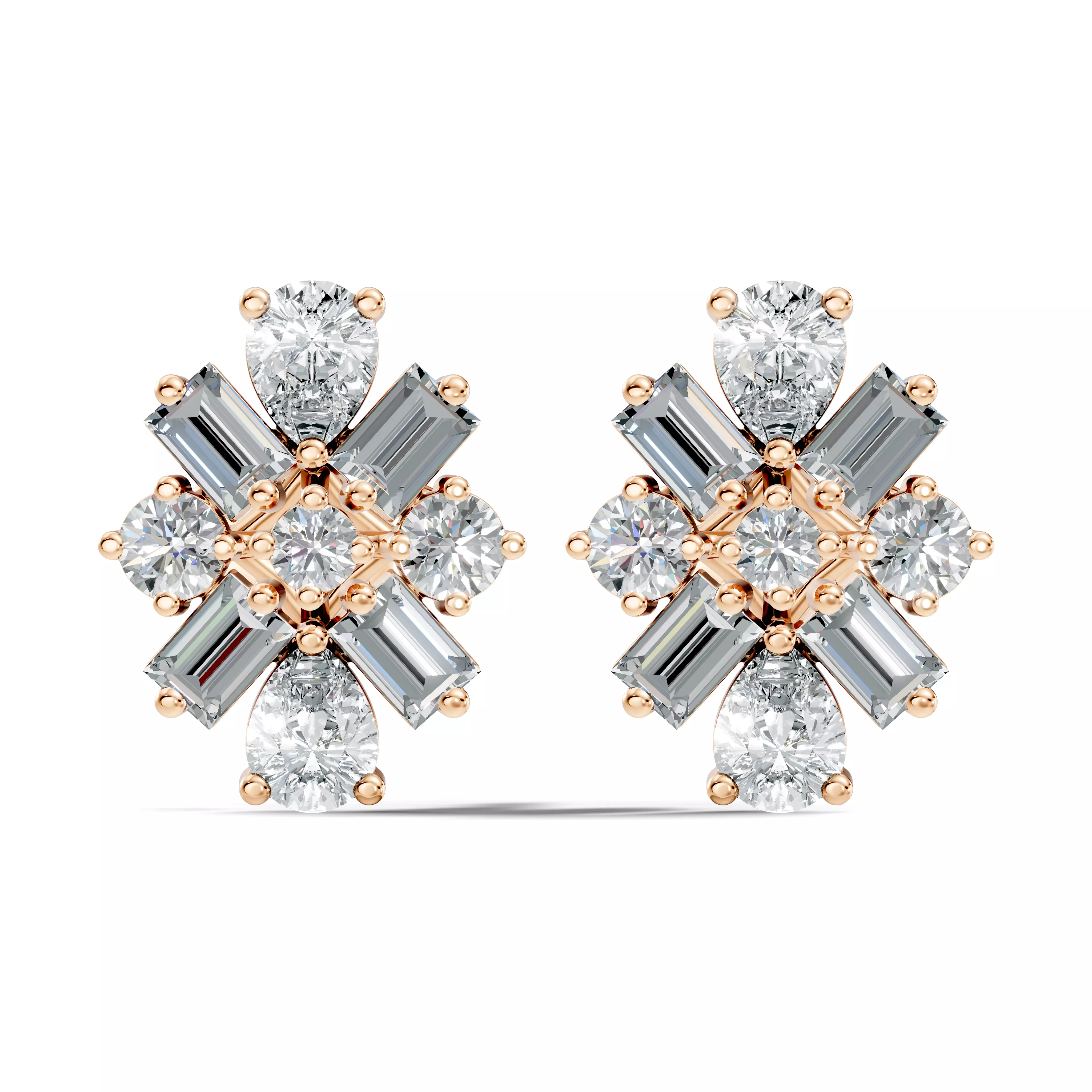 Solitaire Studs Earrings 3D print model