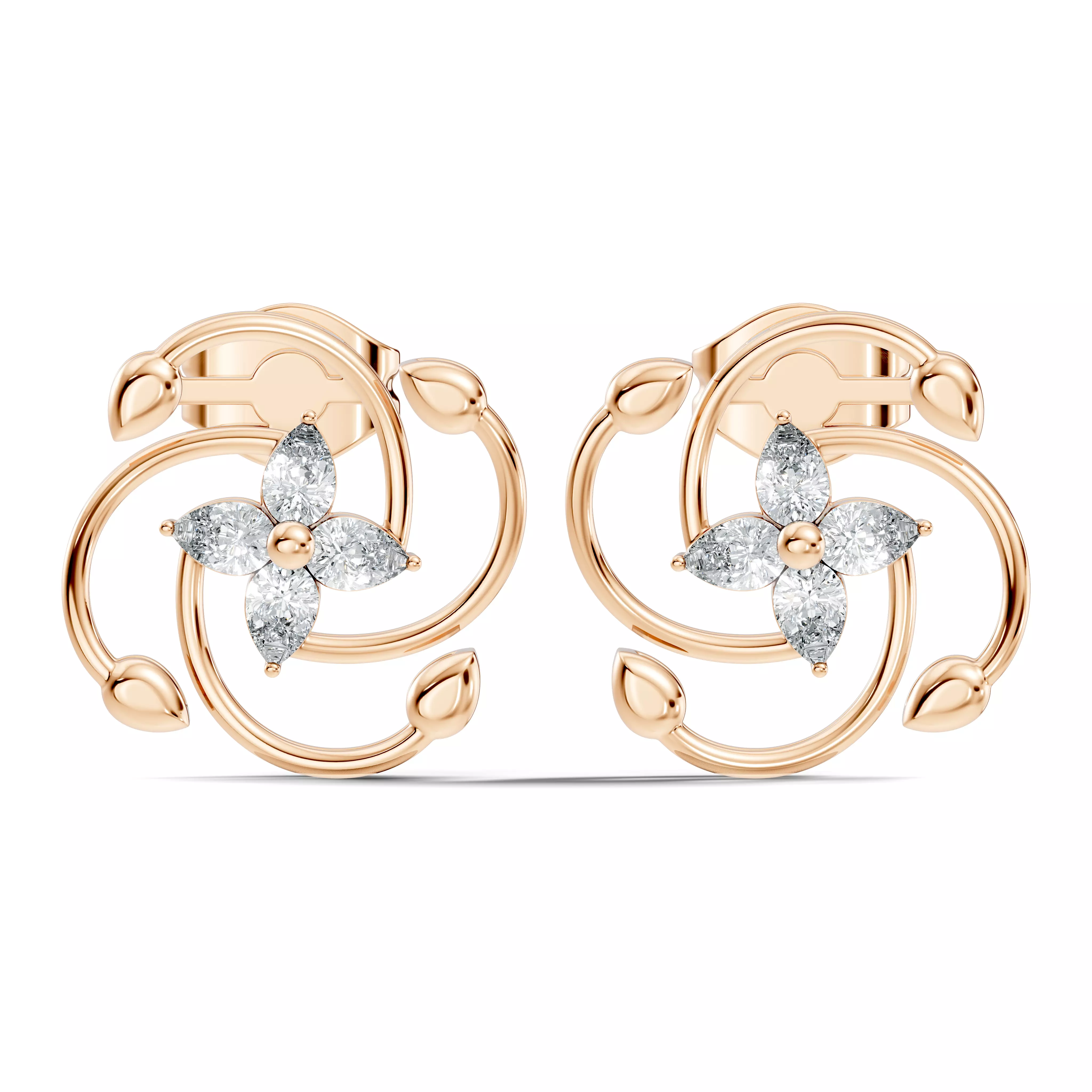 Solitaire Studs Earrings 3D print model