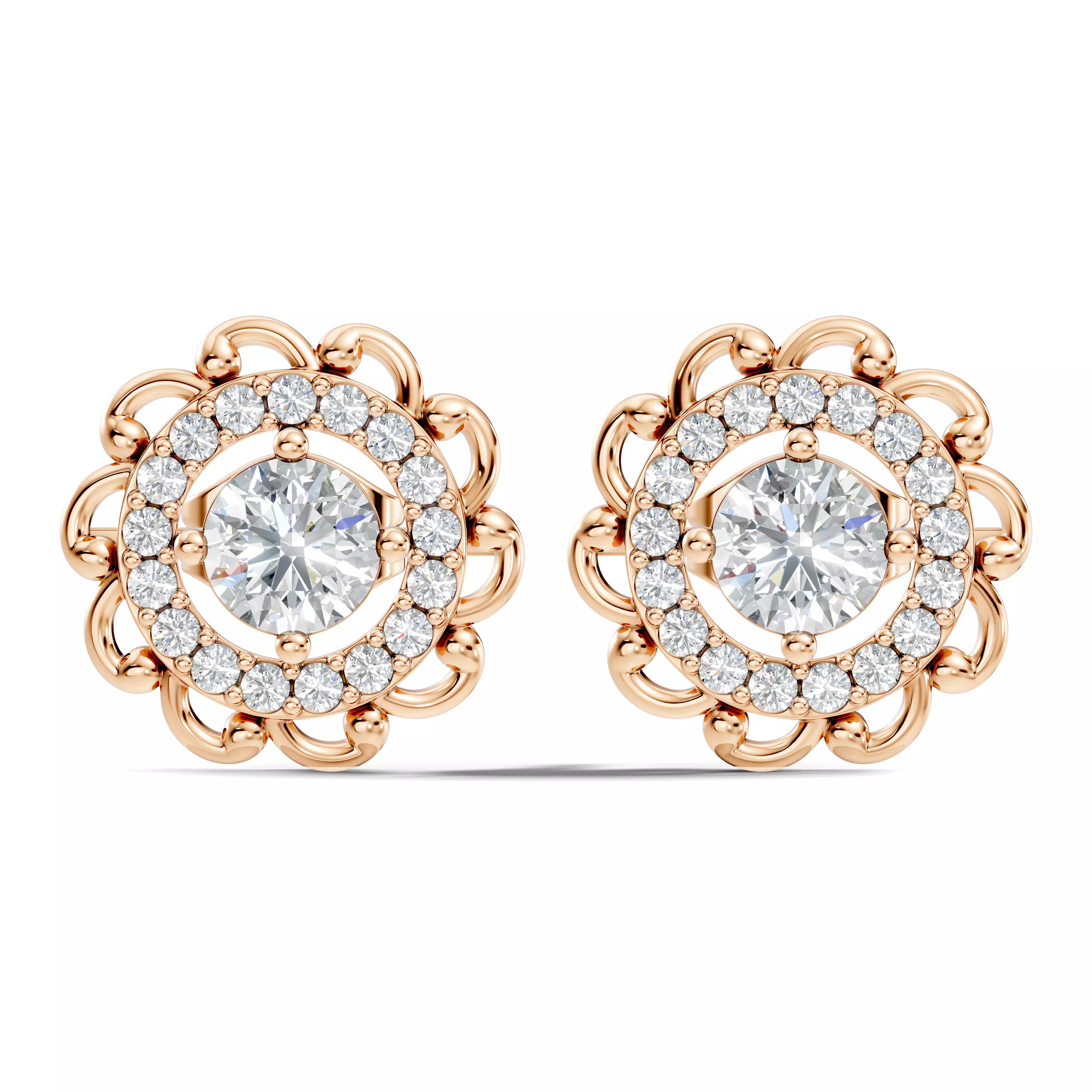 Solitaire Studs Earrings 3D print model