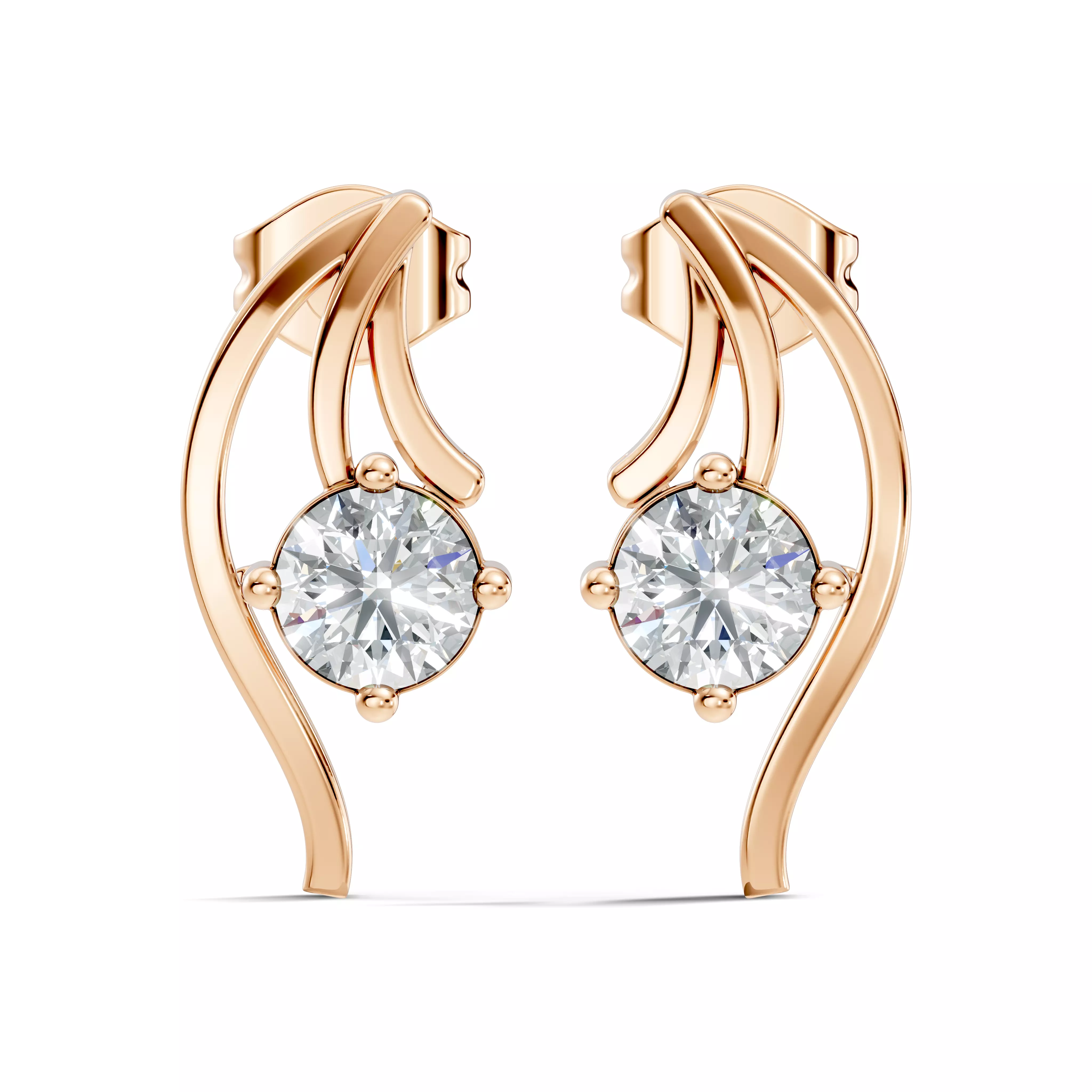 Solitaire Studs Earrings 3D print model