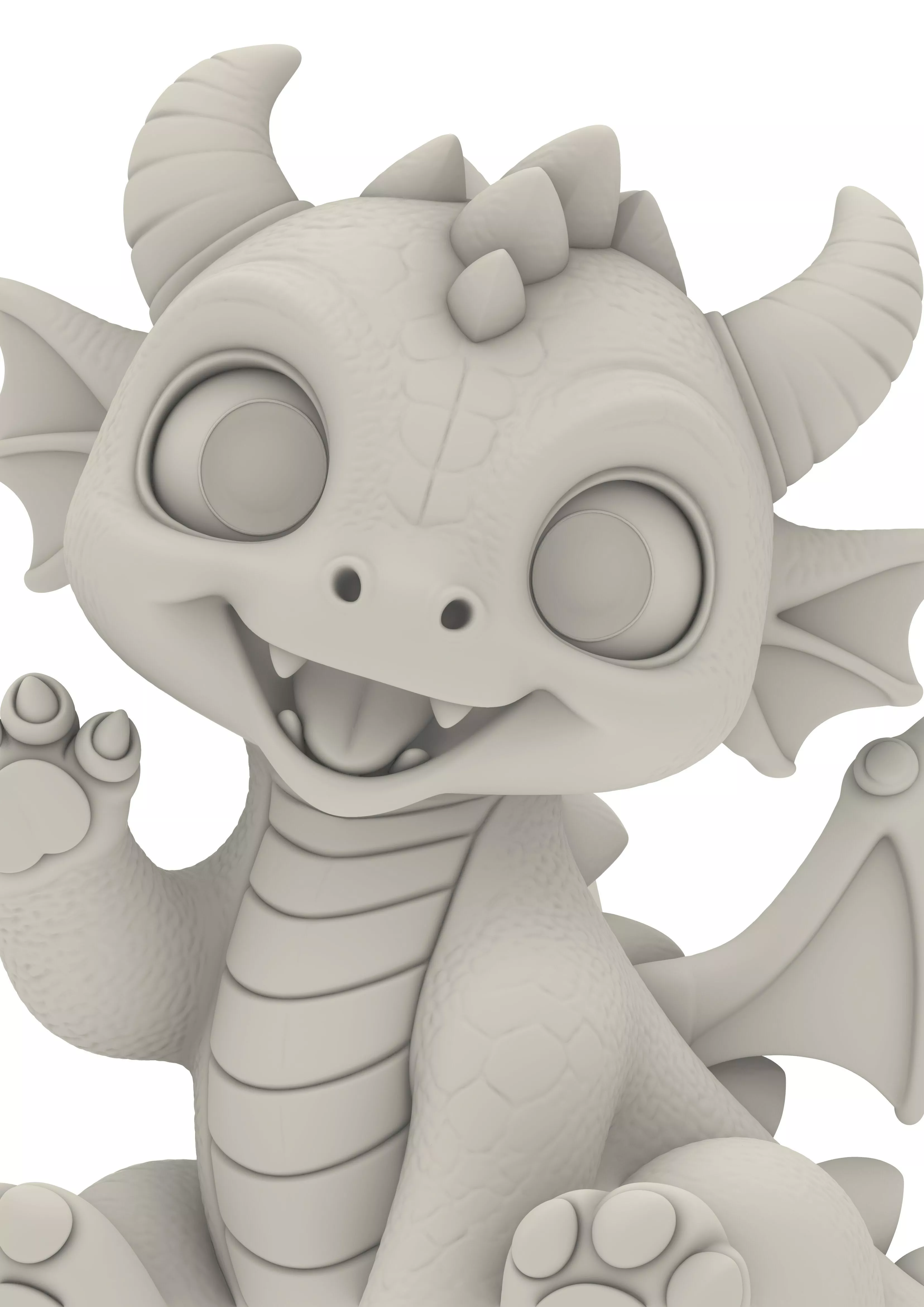 Axolotl Dragon Mushroom Turtle Chibi Animal 3D print model