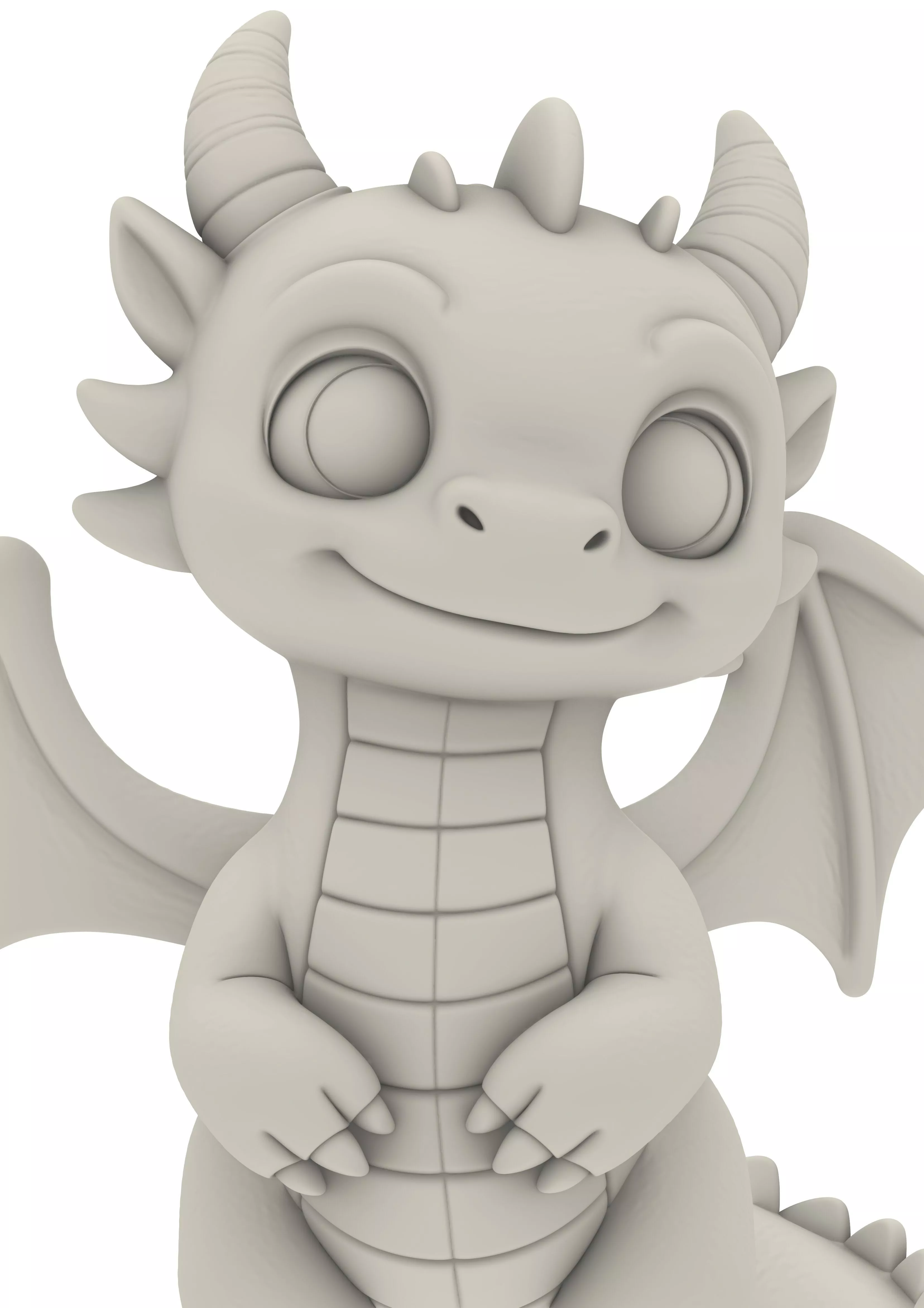 Axolotl Dragon Mushroom Turtle Chibi Animal 3D print model