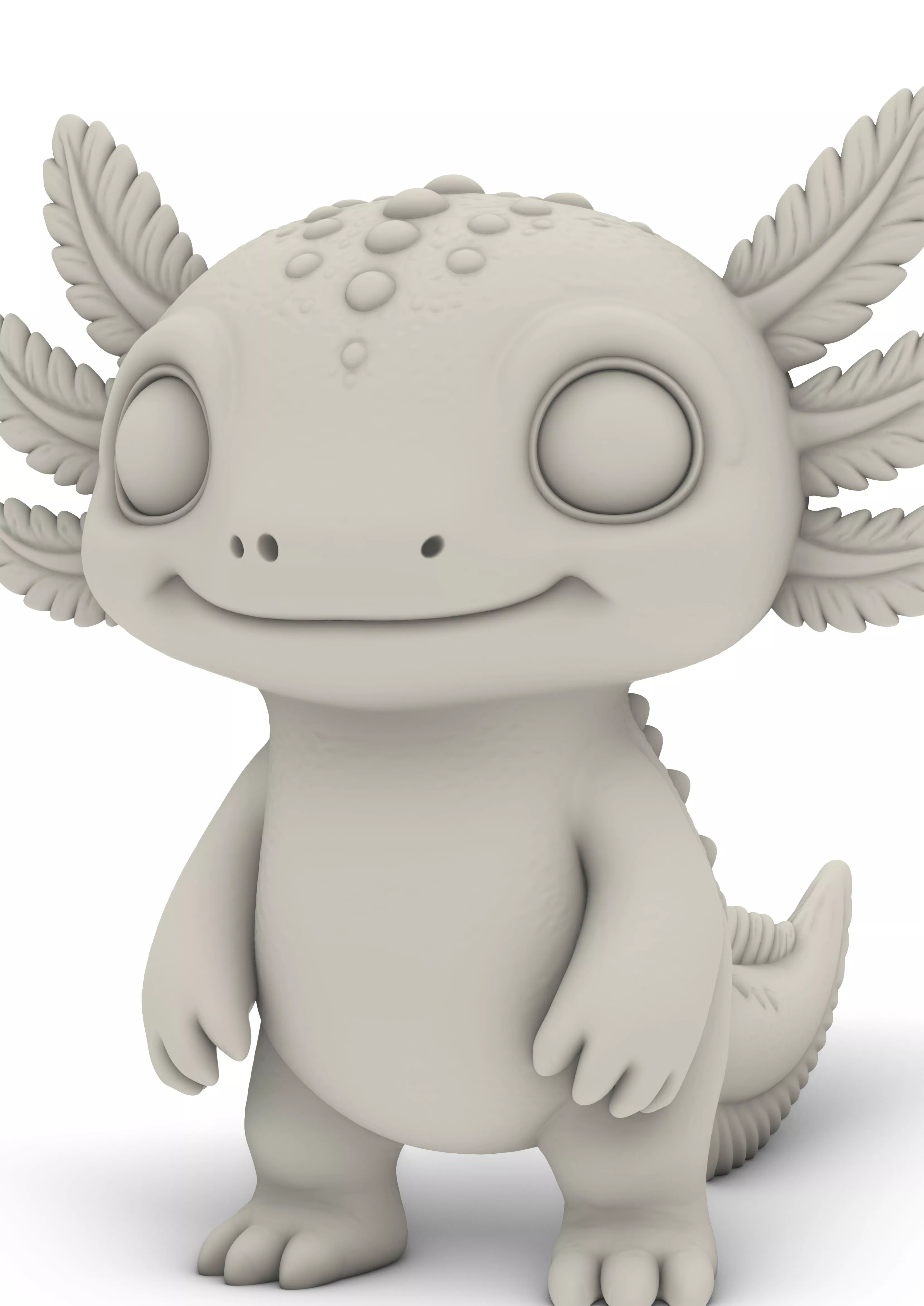 Axolotl Dragon Mushroom Turtle Chibi Animal 3D print model
