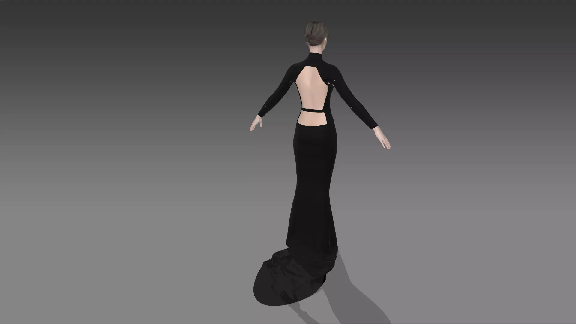 dress modern look black color Low-poly 3D model