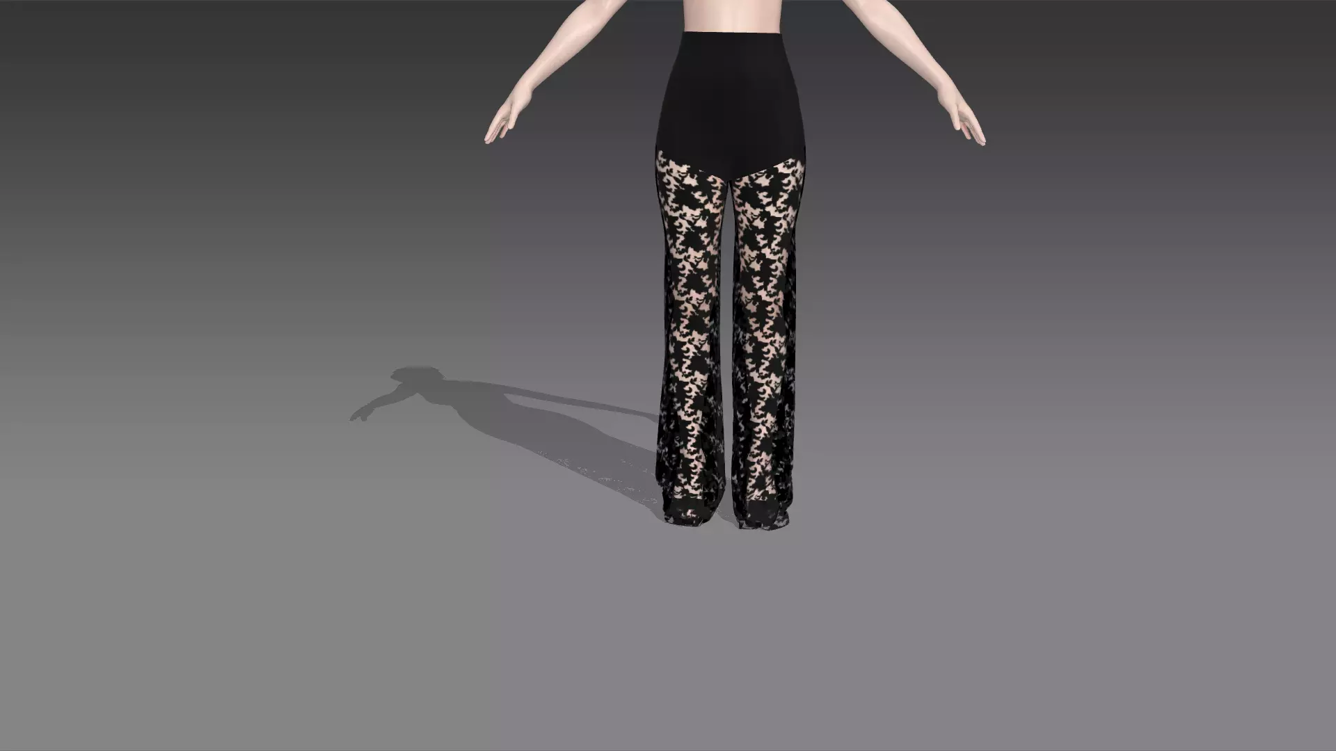 pant modern lace detail look Low-poly 3D model