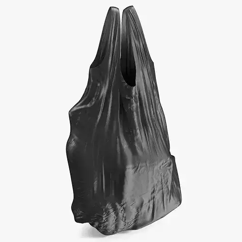 Shopping Bag Hanging Polyethylene Black 3D model