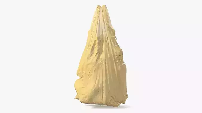 Polyethylene Shopping Bag Yellow 3D model