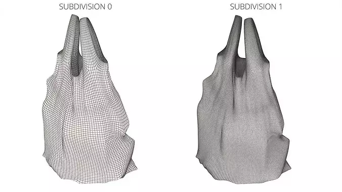 Polyethylene Shopping Bag Yellow 3D model 7