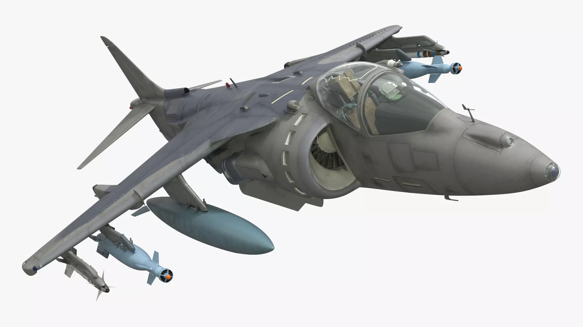 Vertical Takeoff Combat Aircraft Rigged for Maya 3D model