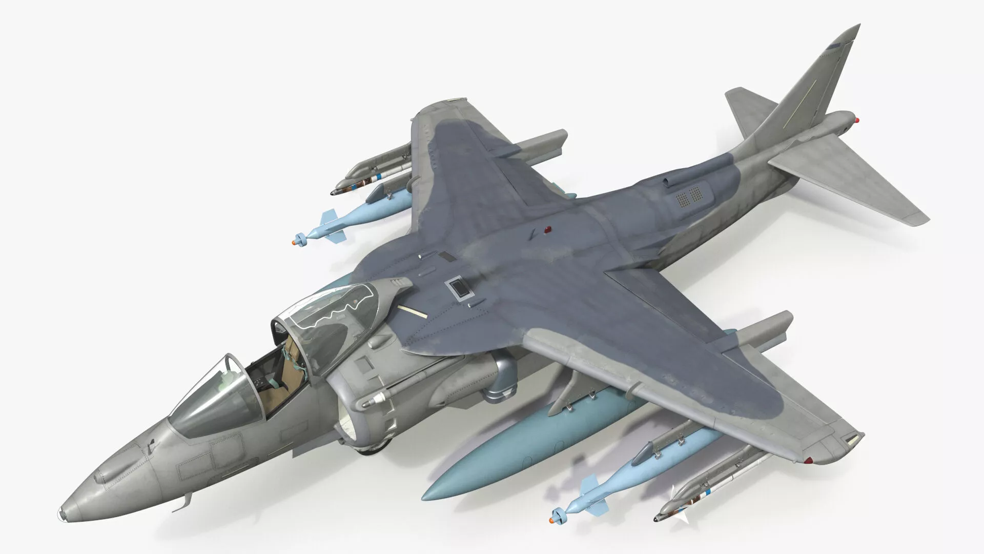Vertical Takeoff Combat Aircraft Rigged for Cinema 4D 3D model