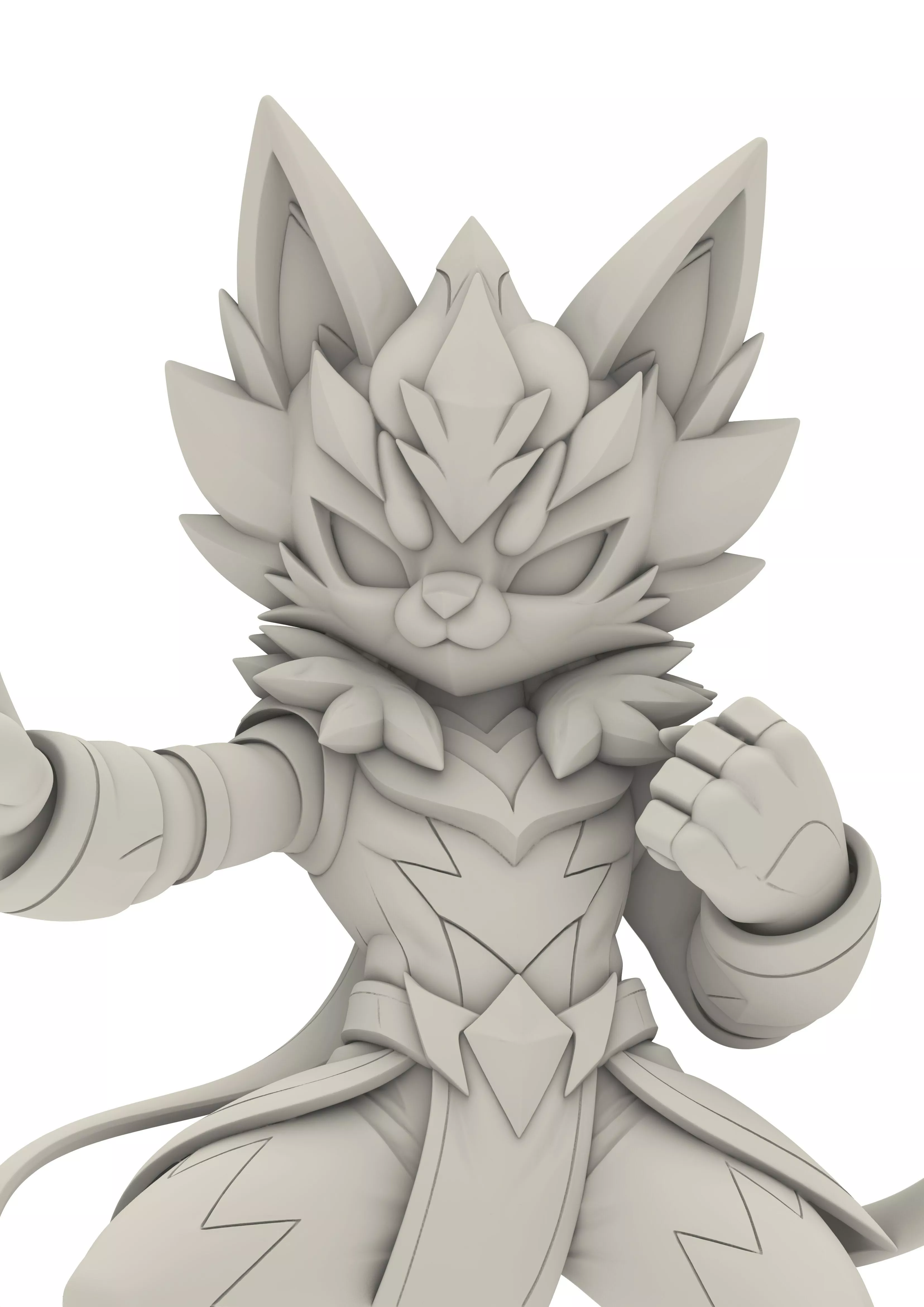 Cat Ninja Katze Gato Mouse Wolf Wolfie Chibi Warrior Krieger 3D print model