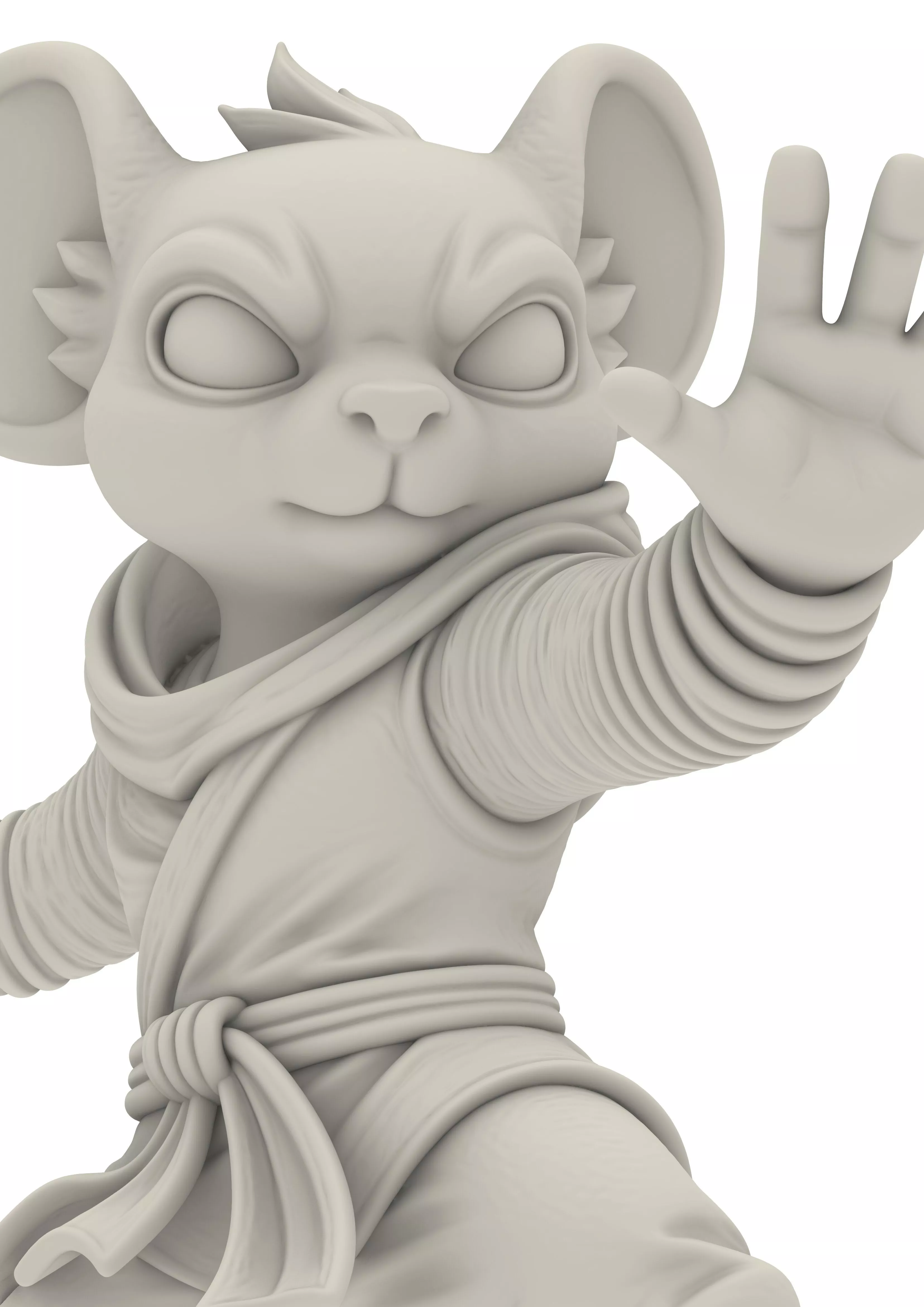 Cat Ninja Katze Gato Mouse Wolf Wolfie Chibi Warrior Krieger 3D print model