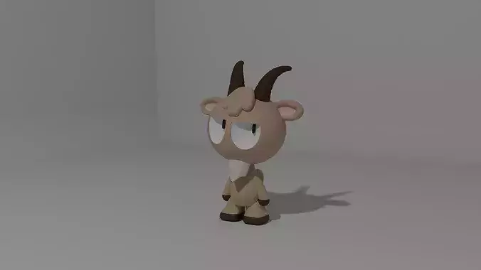 Cute Stylized Cartoon Goat 3D Printable Figure