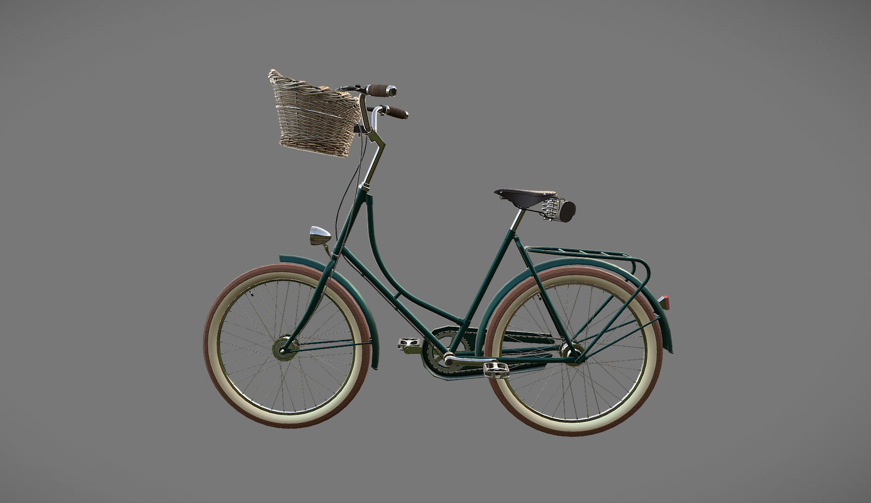 Classic Bicycle Low-poly 3D model_4