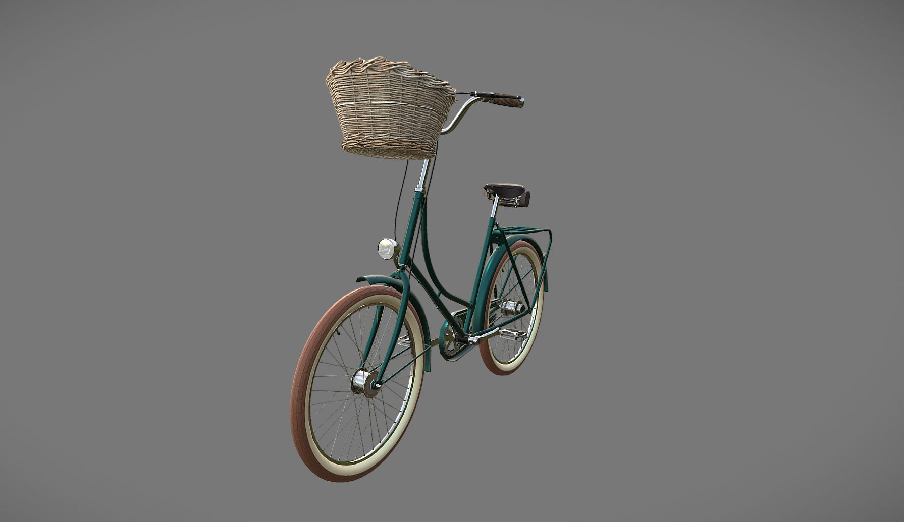 Classic Bicycle Low-poly 3D model_5