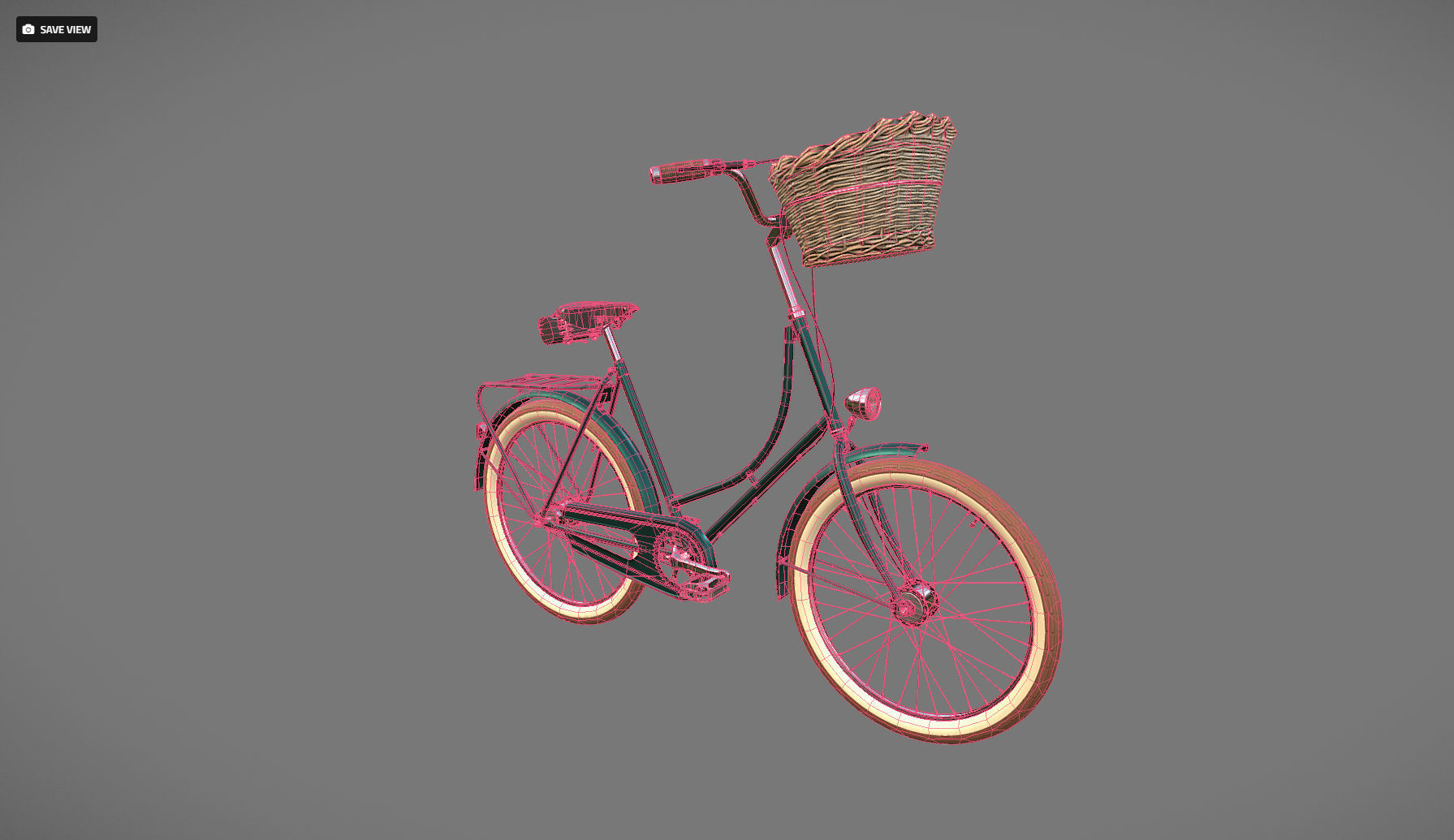 Classic Bicycle Low-poly 3D model_6