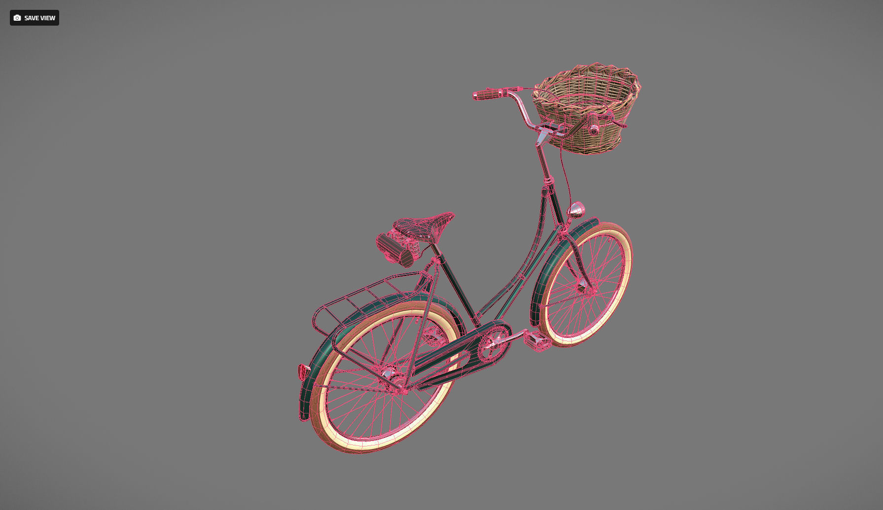 Classic Bicycle Low-poly 3D model_7