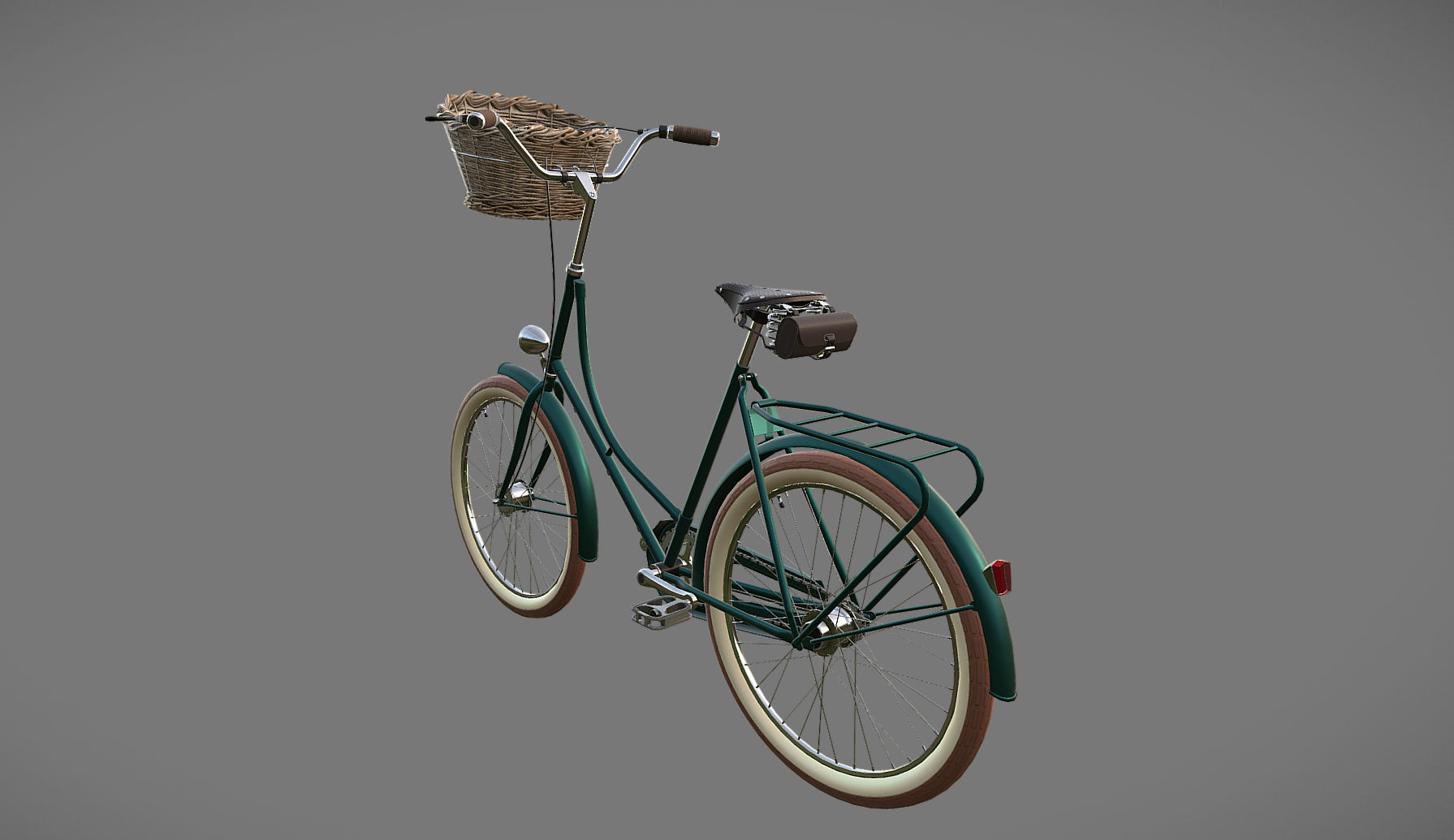 Classic Bicycle Low-poly 3D model_3