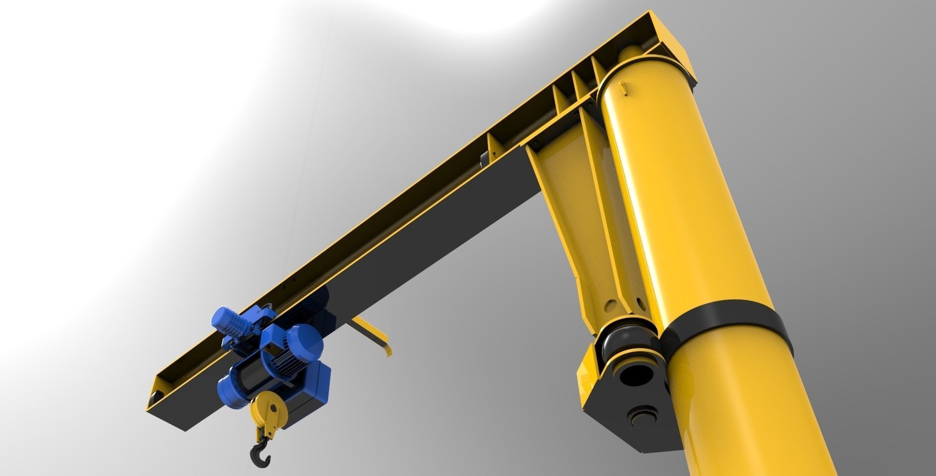 Jib crane Low-poly 3D model_2