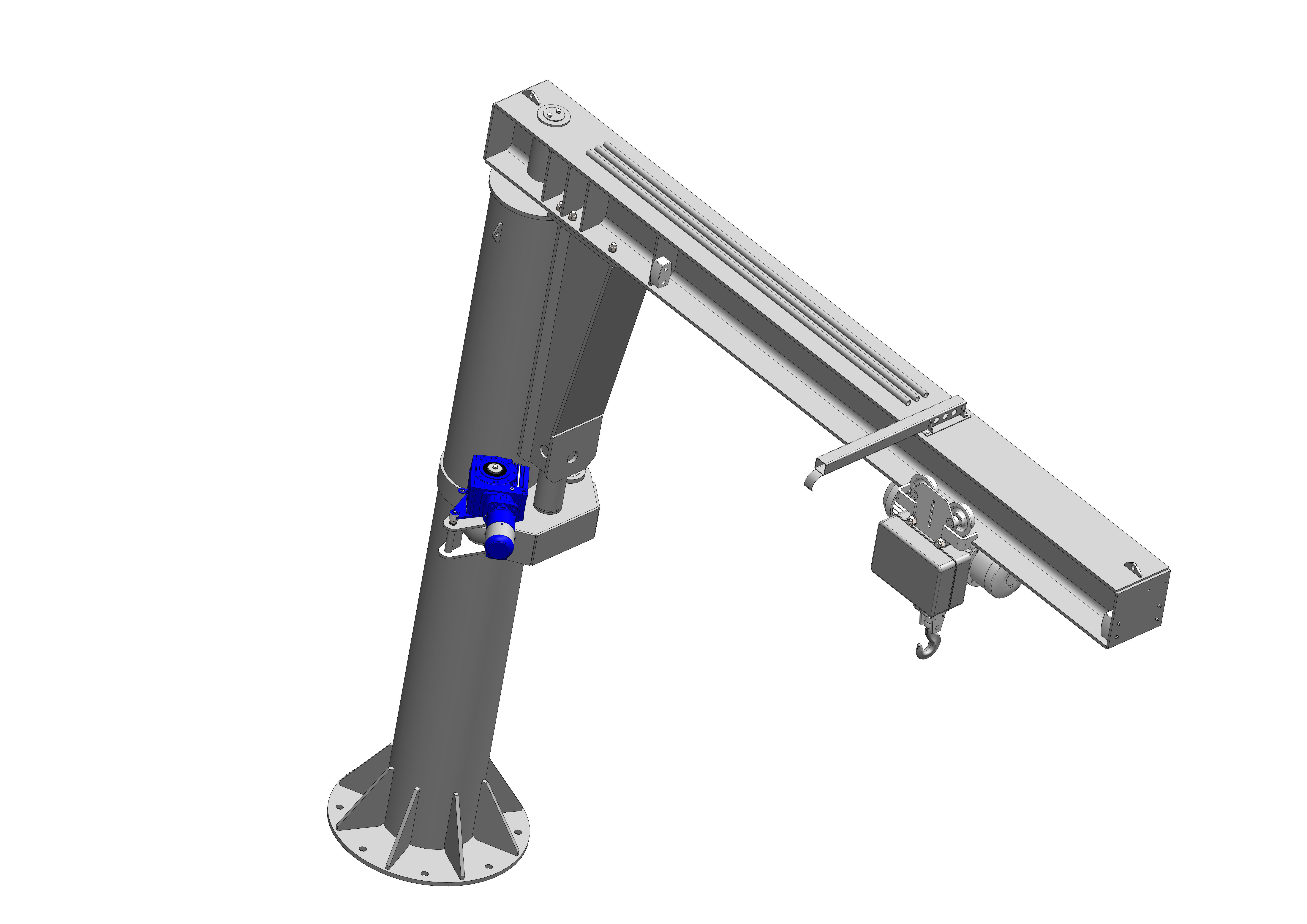 Jib crane Low-poly 3D model_5