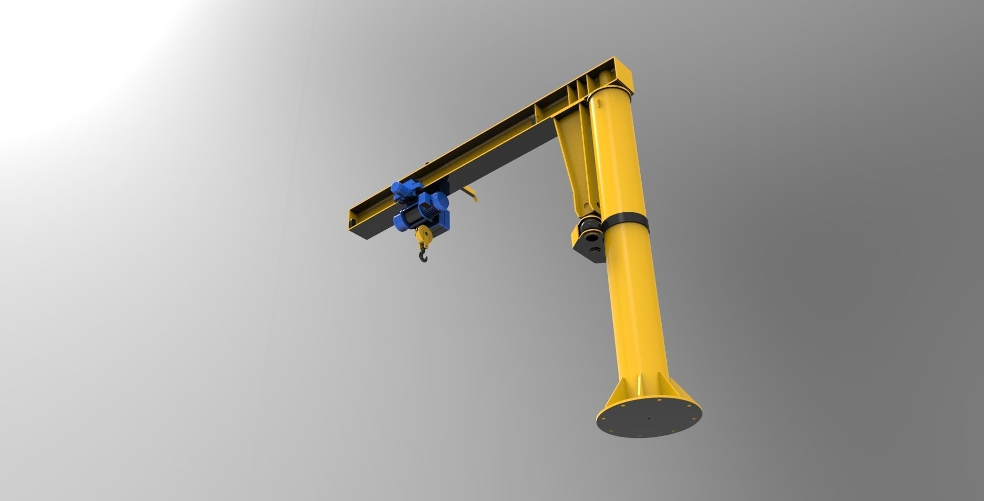 Jib crane Low-poly 3D model_3