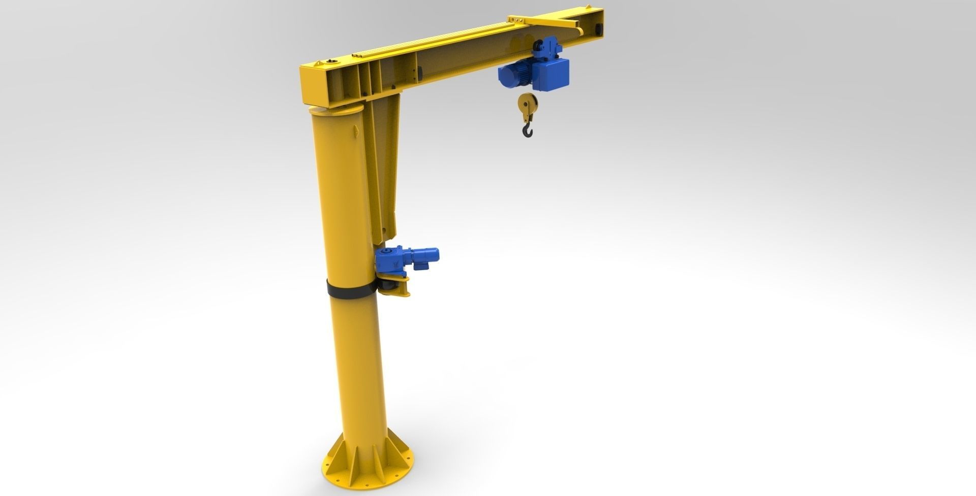 Jib crane Low-poly 3D model_1