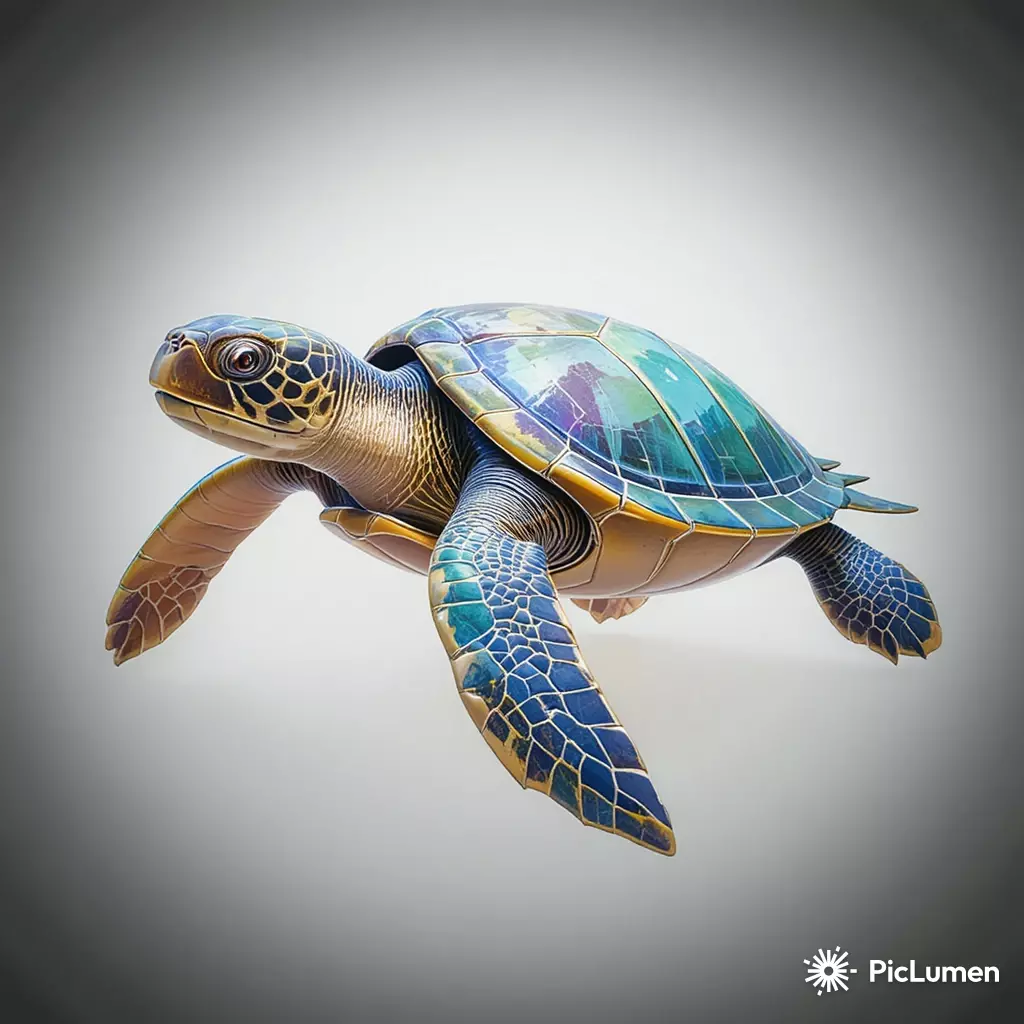 Low Poly Sea Turtle 3D Model - Geometric Marine Asset 3D print model