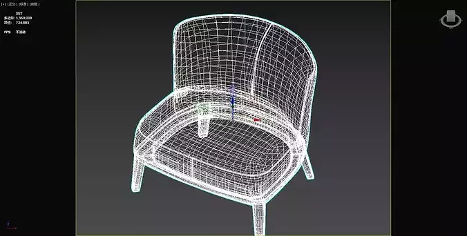 Modern Boucle Lounge Chairs Set With Coffee Table  3D model 6