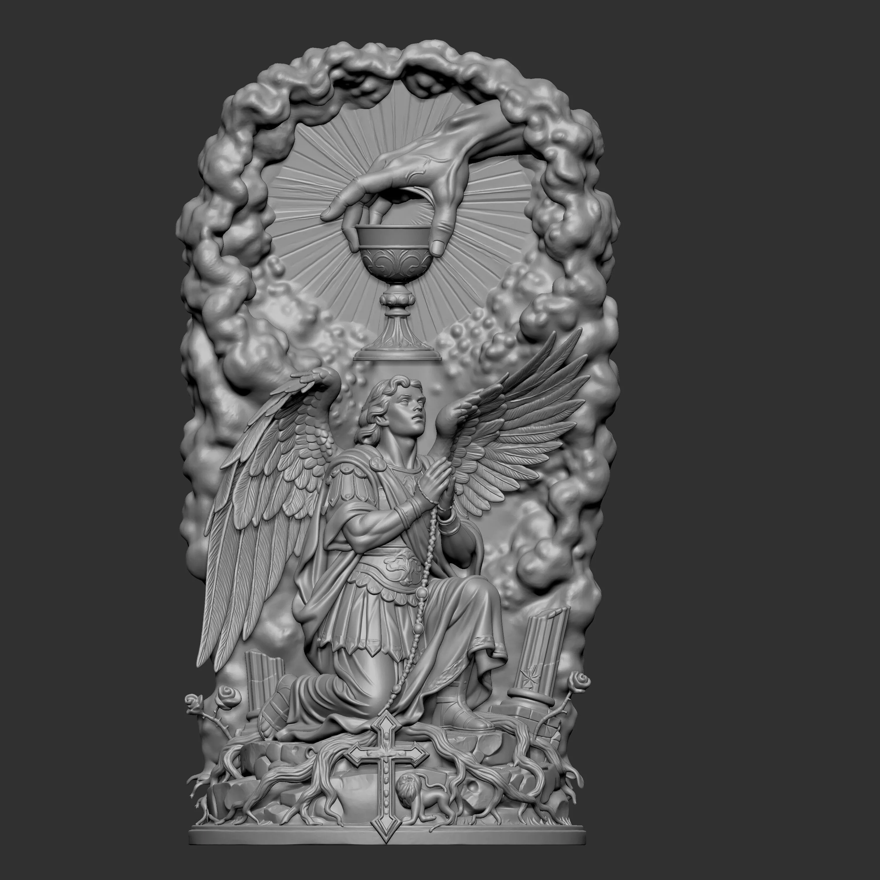3D relief sculpture featuring deep Christian 3D print model