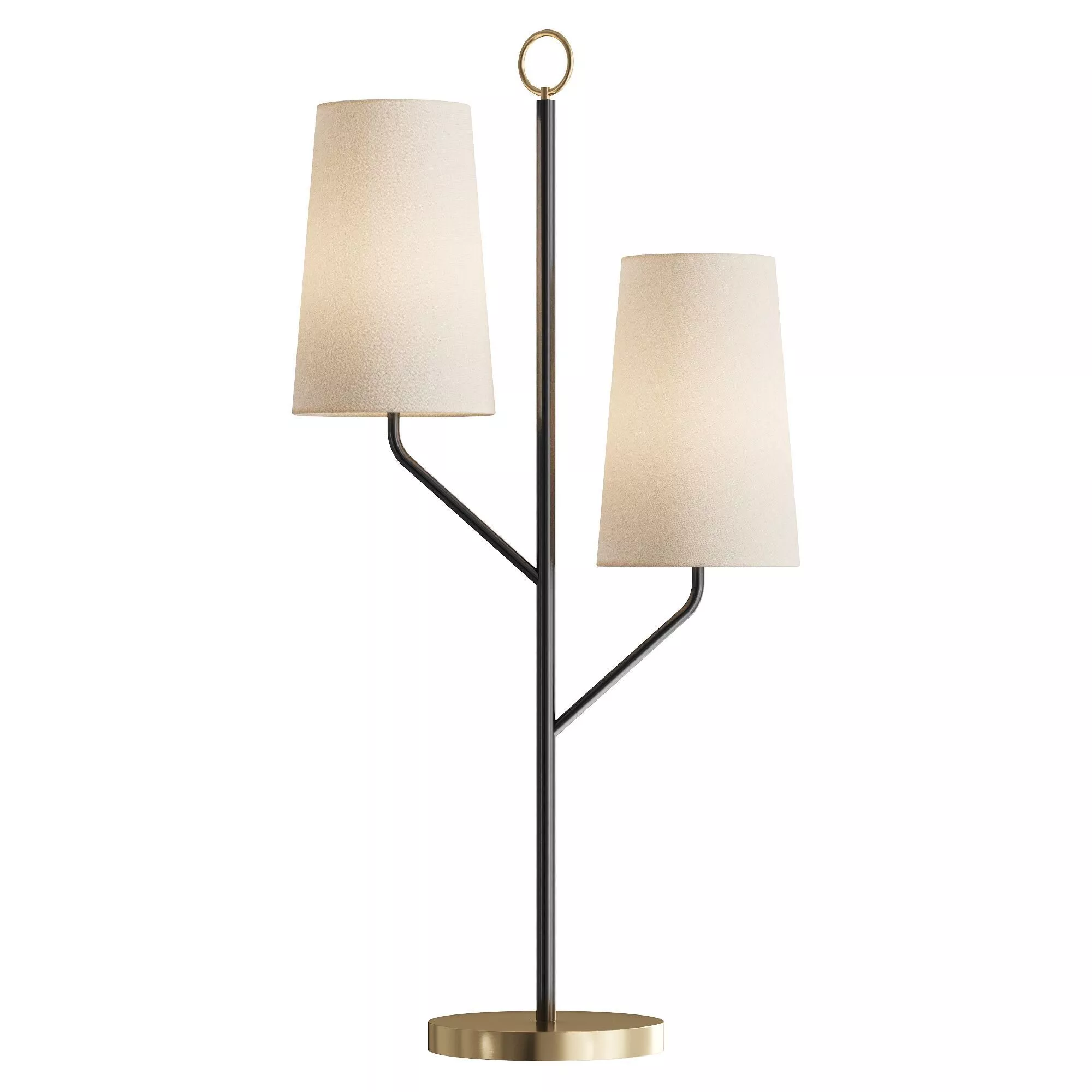 Fangio Lighting antique brass metal table lamp 3D model