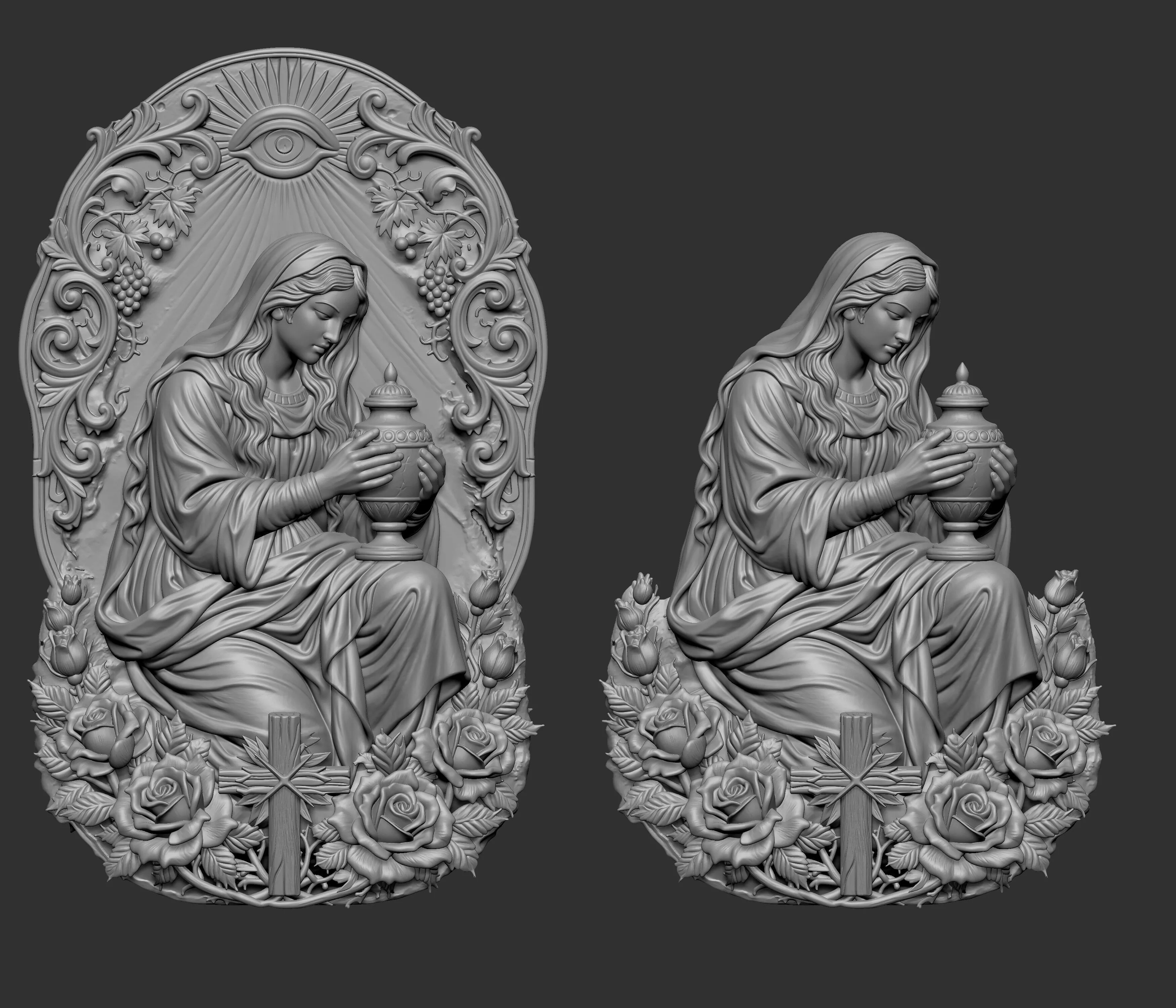 Mary Magdalene holding an alabaster jar of perfume 3D print model