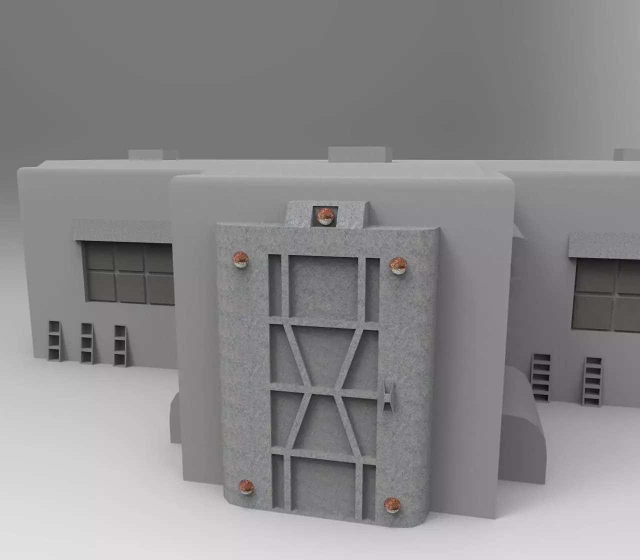 Sc-fi Building Low-poly 3D model_0