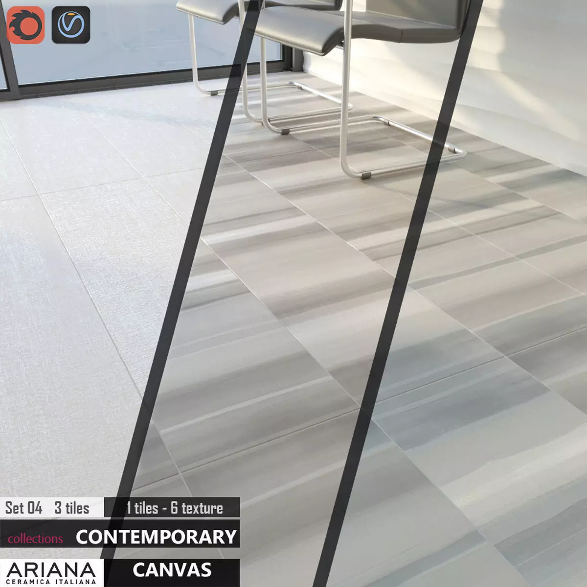 Ariana Canvas Set 3D model_0