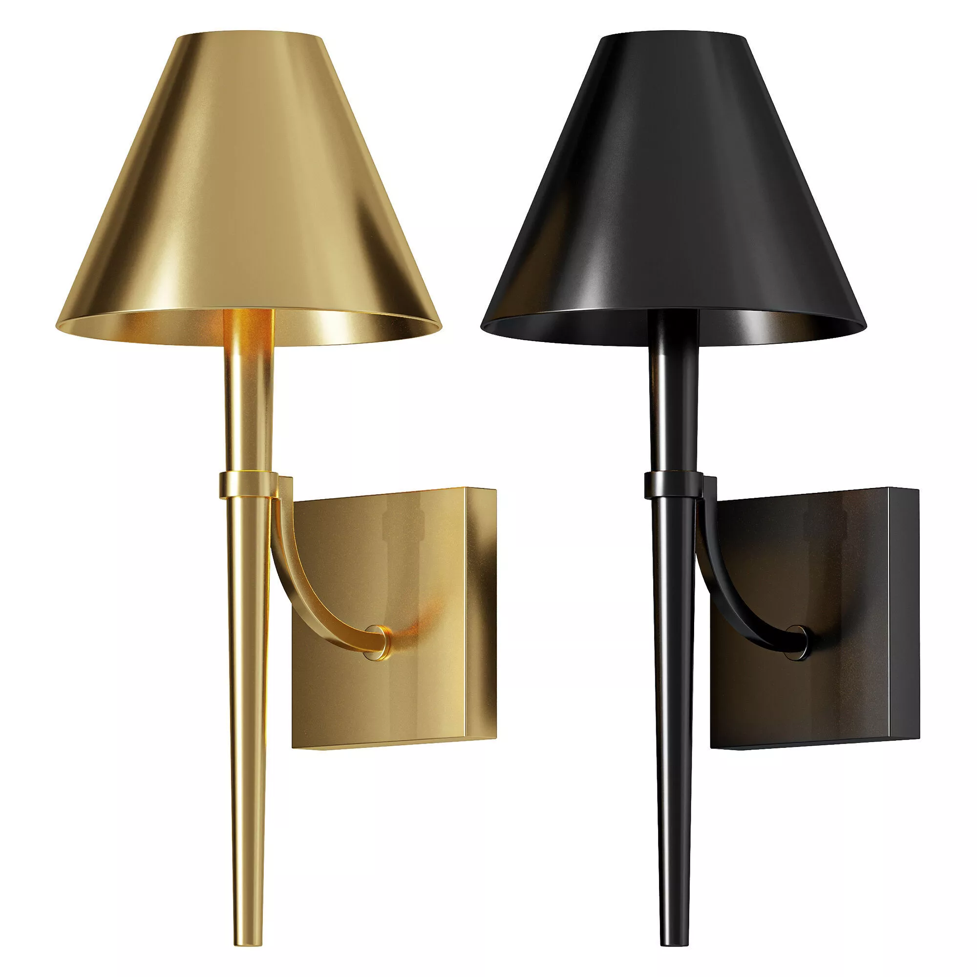 Clara Wall Sconce Aged Brass 3D model